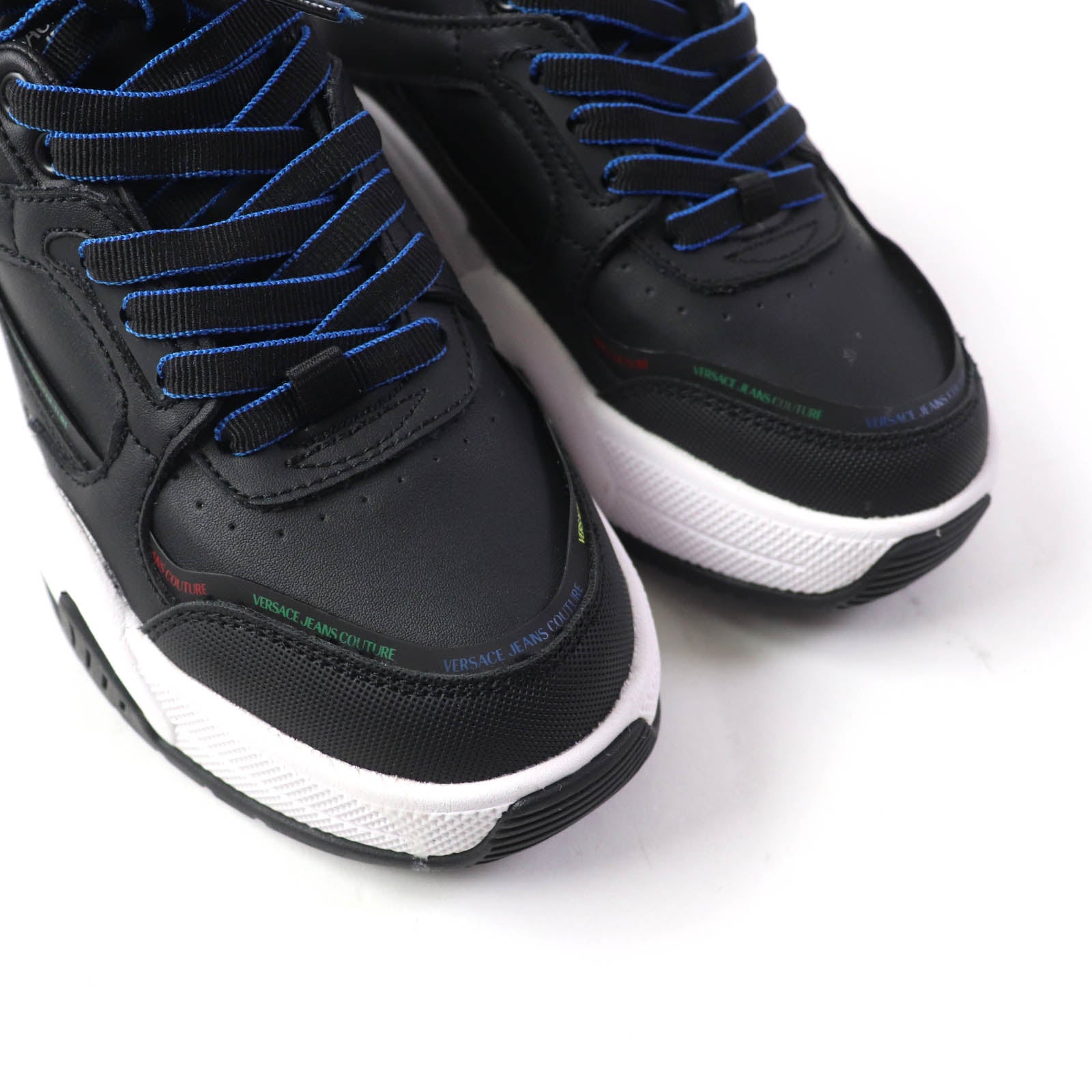 Versace Logo Lace-up Sneakers Black Blue