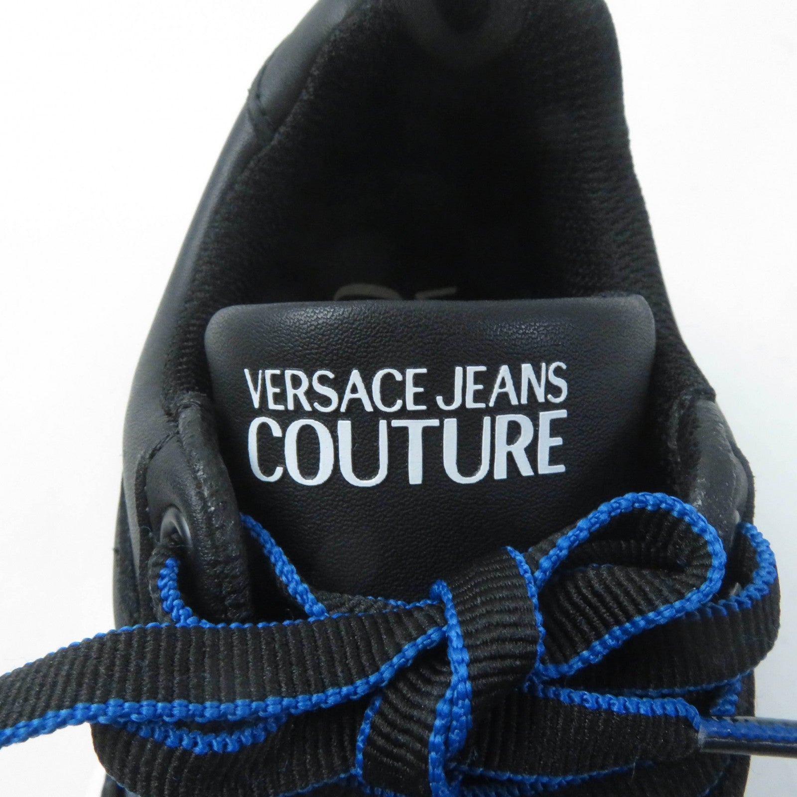 Versace Logo Lace-up Sneakers Black Blue