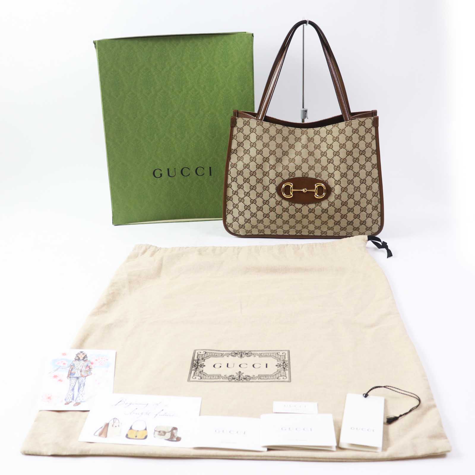 Gucci GG Canvas Horsebit 1955 Leather Tote Bag