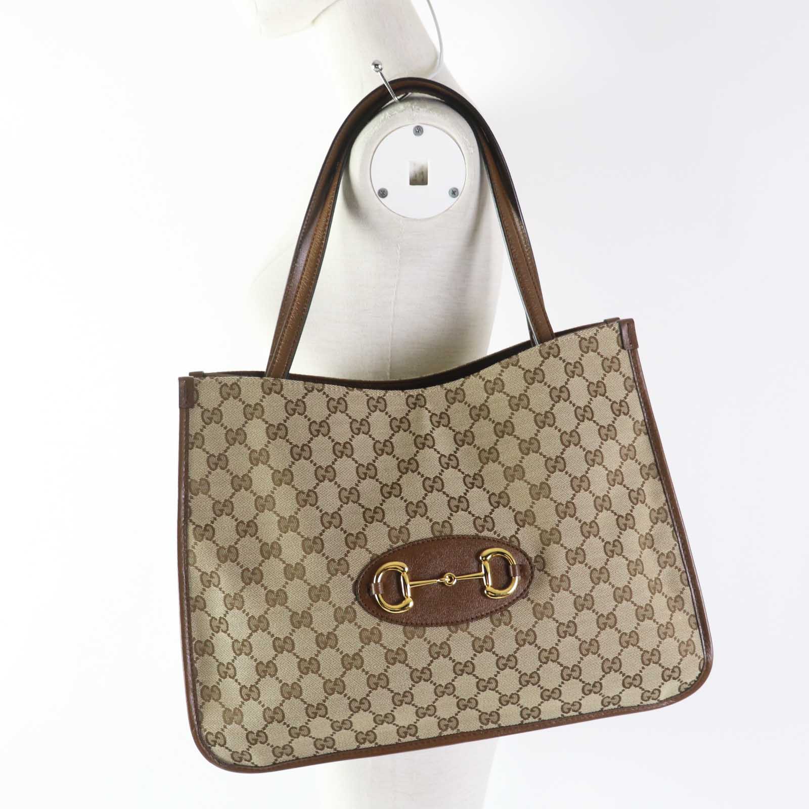 Gucci GG Canvas Horsebit 1955 Leather Tote Bag