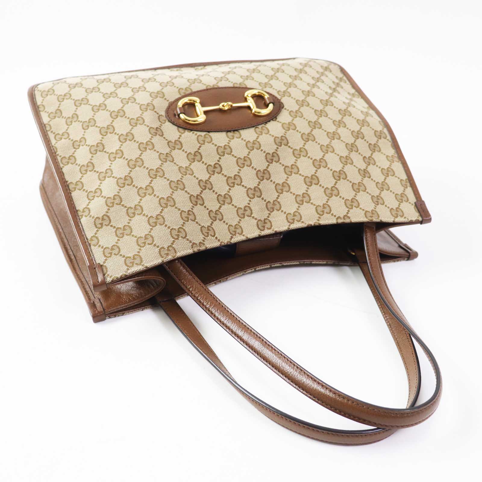 Gucci GG Canvas Horsebit 1955 Leather Tote Bag