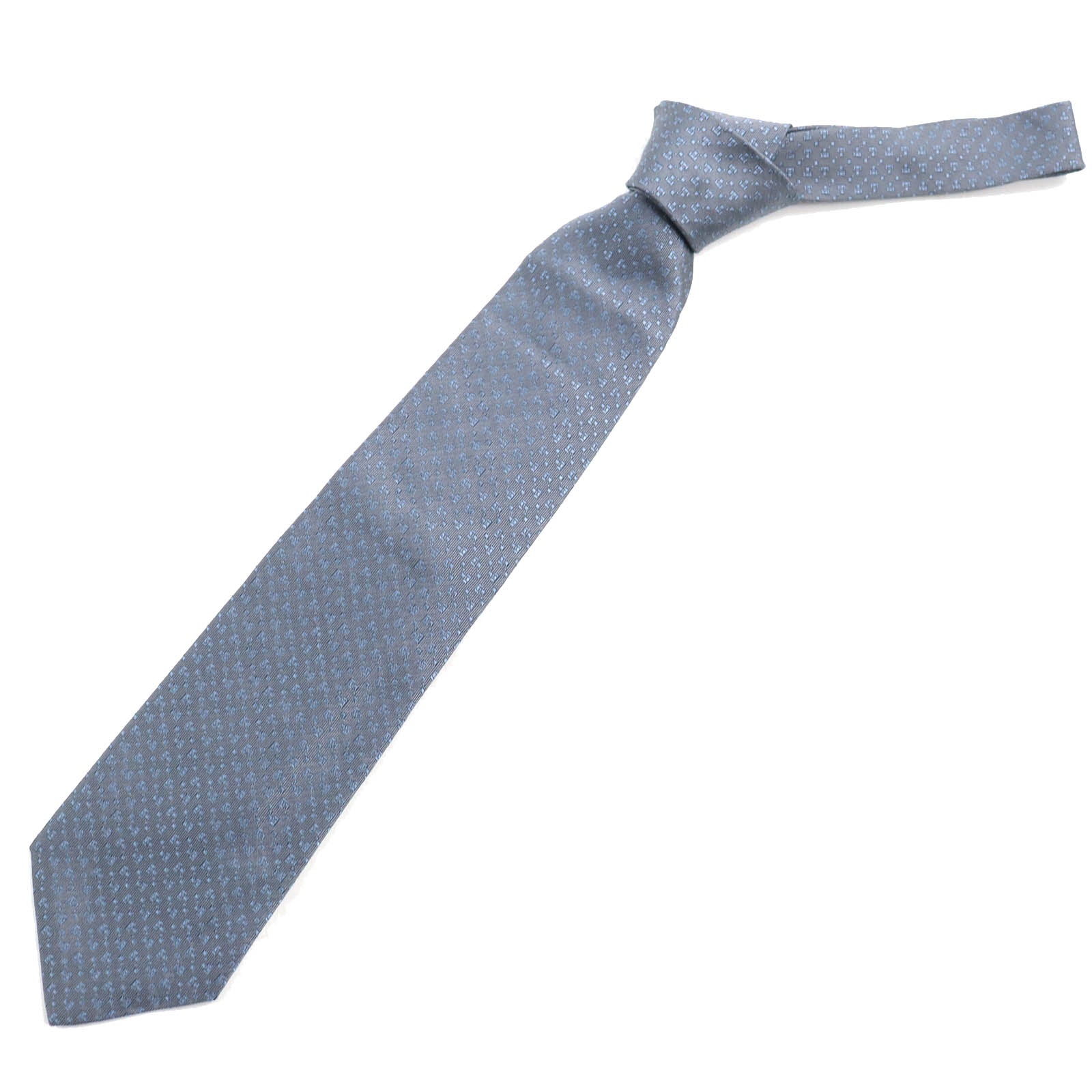 GUCCI Silk Regular Tie Gray Blue