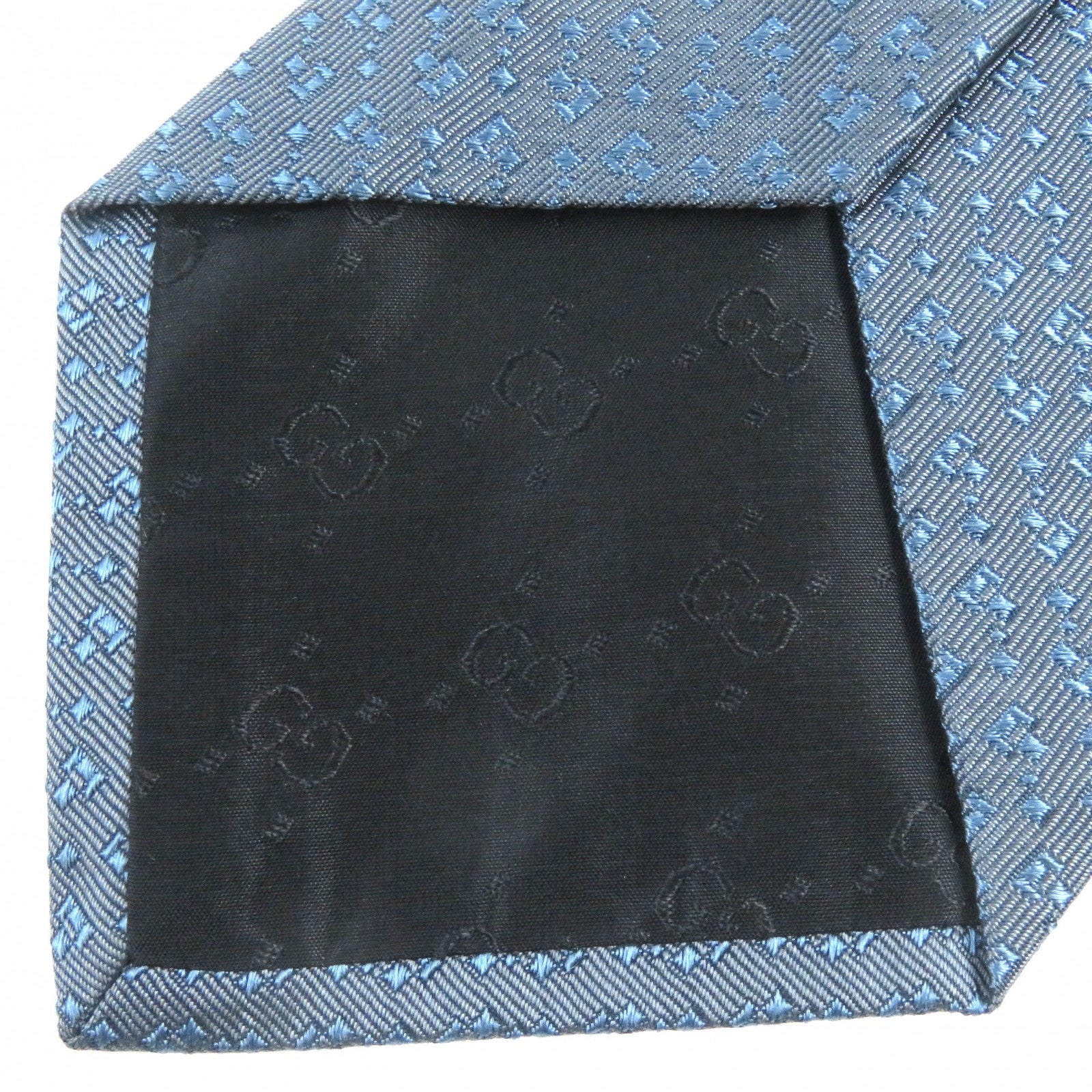 GUCCI Silk Regular Tie Gray Blue