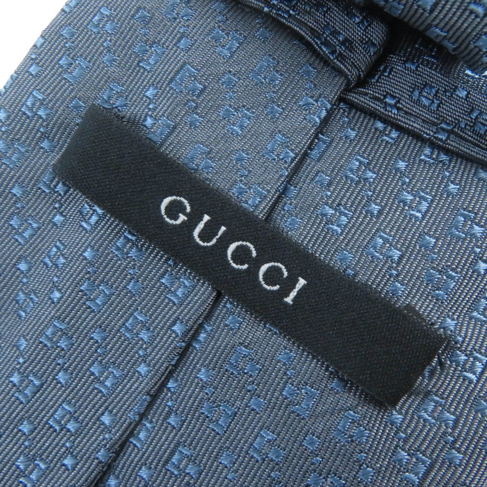 GUCCI Silk Regular Tie Gray Blue