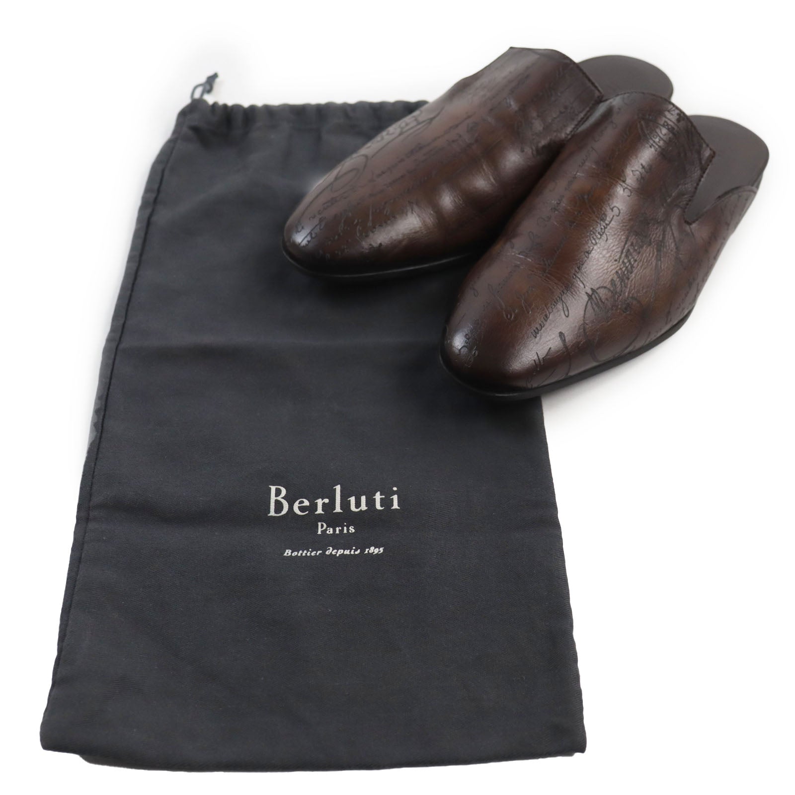 Berluti Leather Sandals Brown 7 Made in Italy