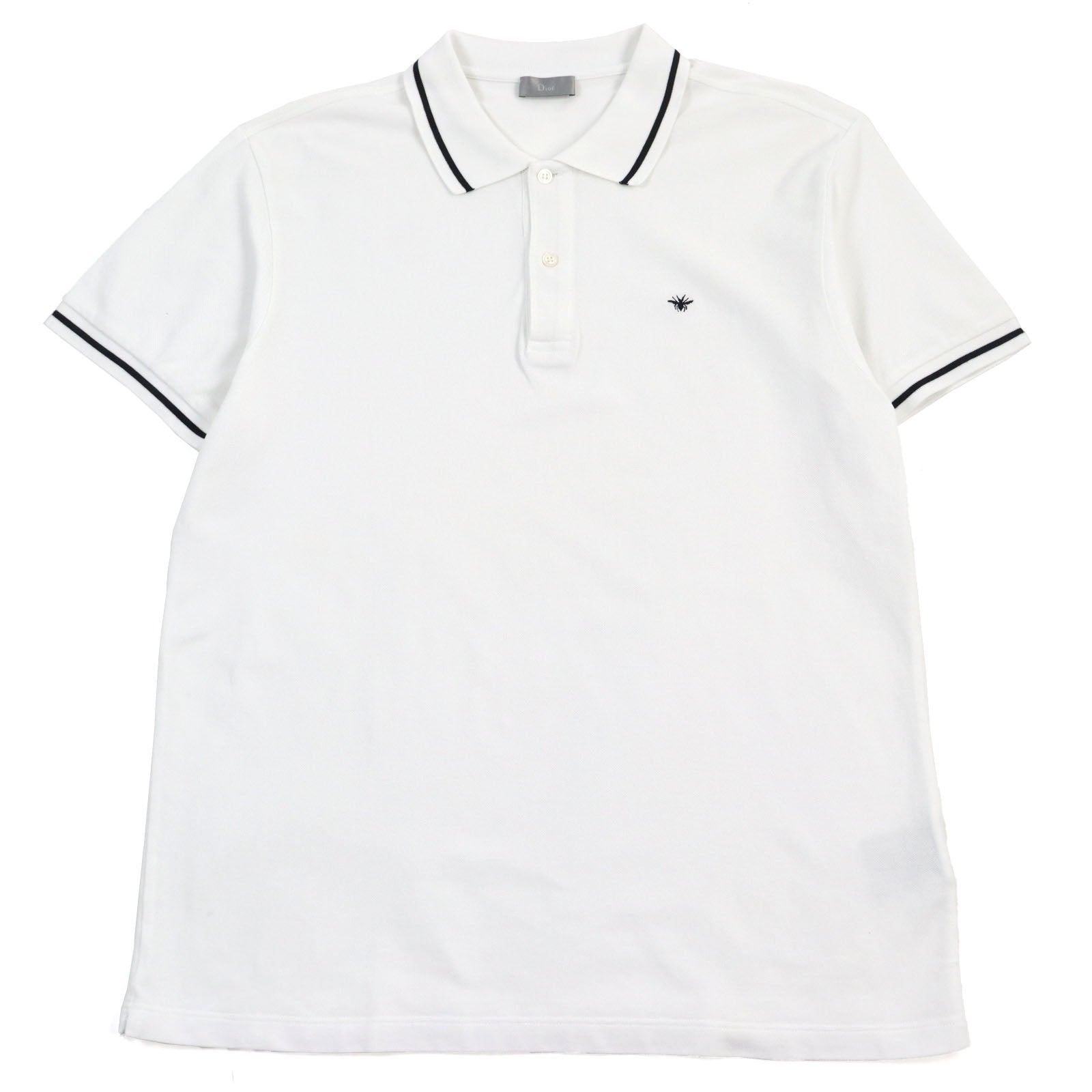 Dior Bee Cotton Piqu Stripe Polo Shirt