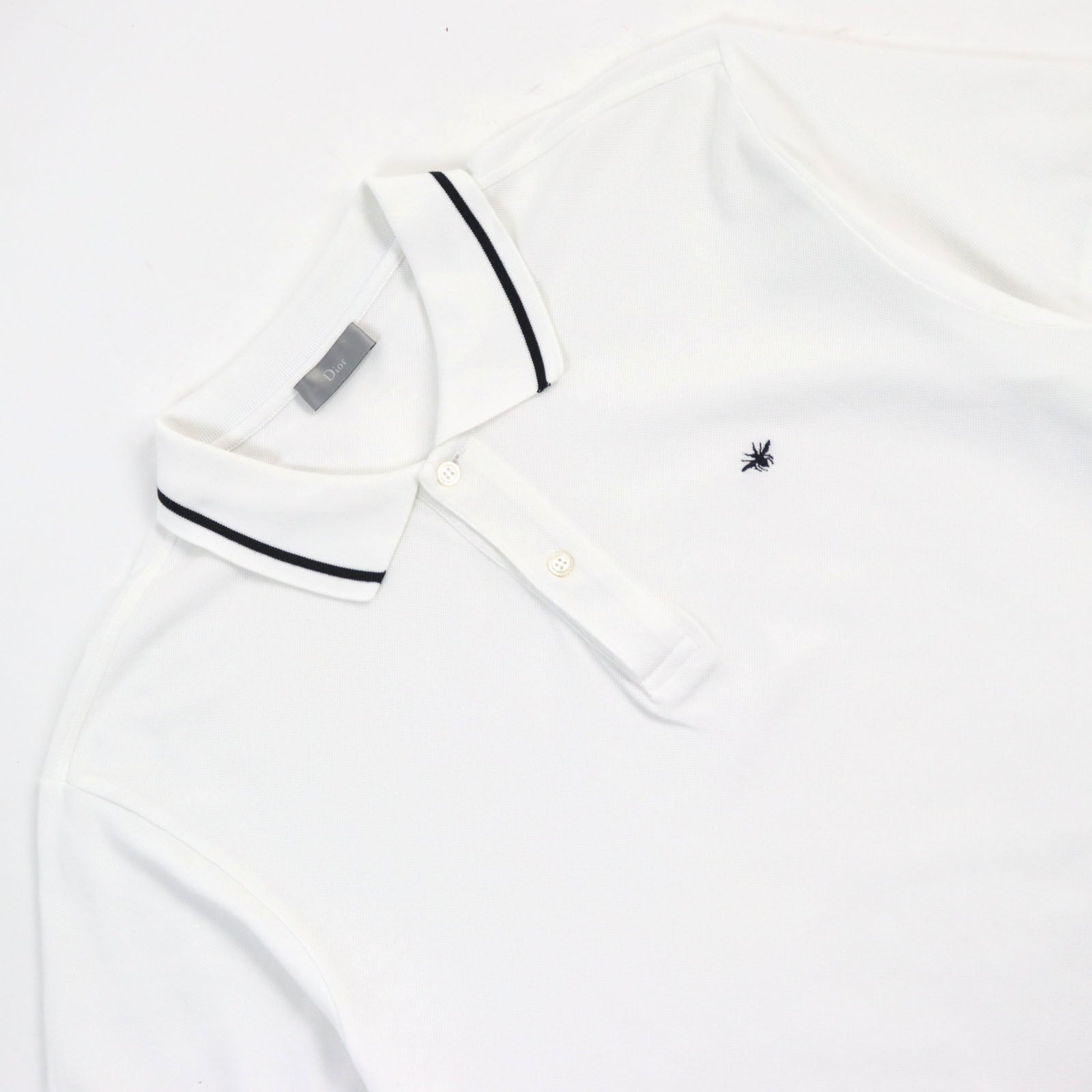 Dior Bee Cotton Piqu Stripe Polo Shirt