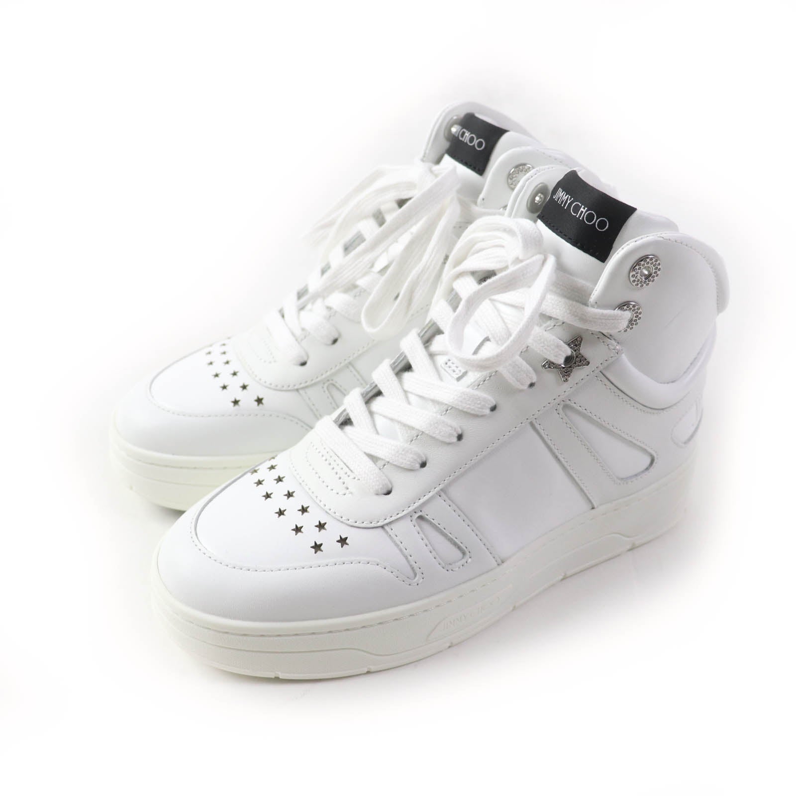 Jimmy Choo Hawaii Hi Top Leather Sneakers