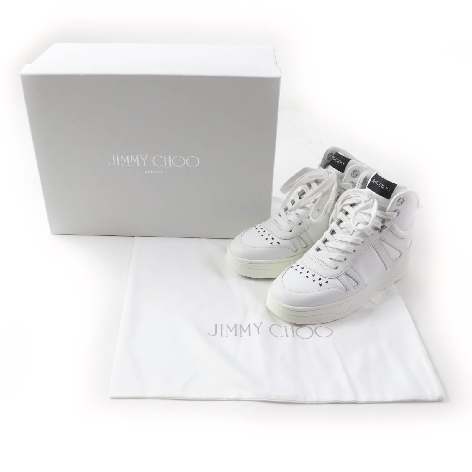 Jimmy Choo Hawaii Hi Top Leather Sneakers