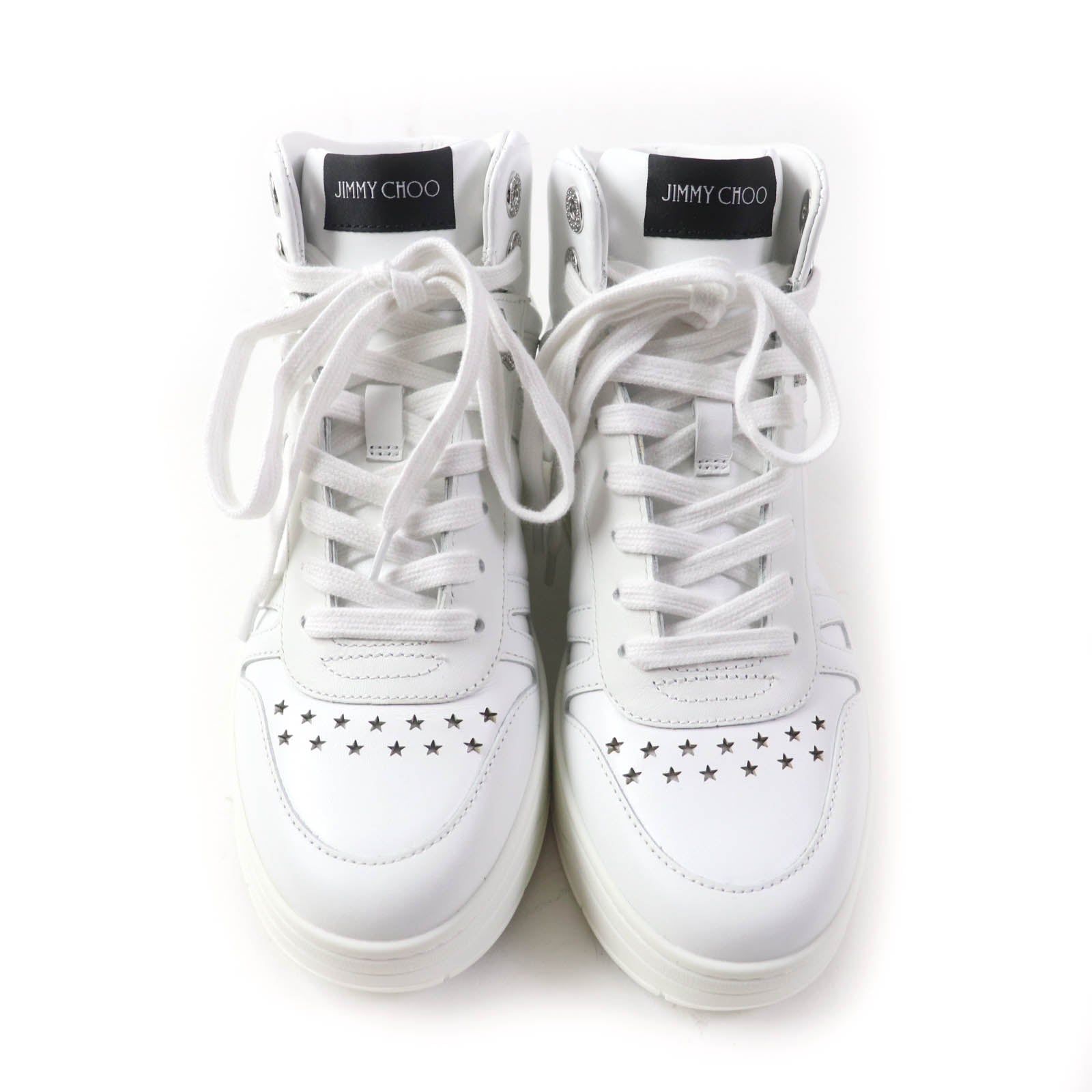 Jimmy Choo Hawaii Hi Top Leather Sneakers