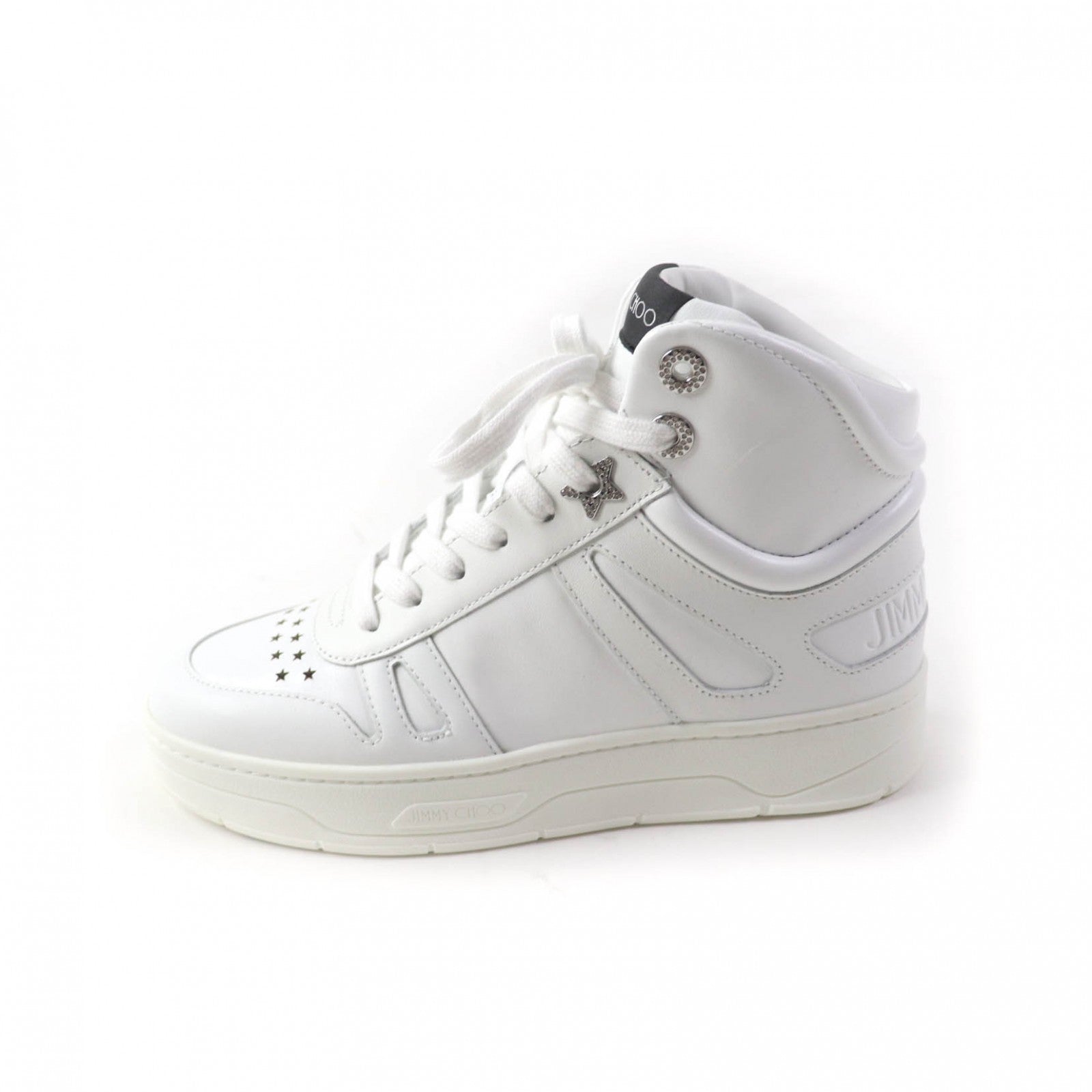 Jimmy Choo Hawaii Hi Top Leather Sneakers