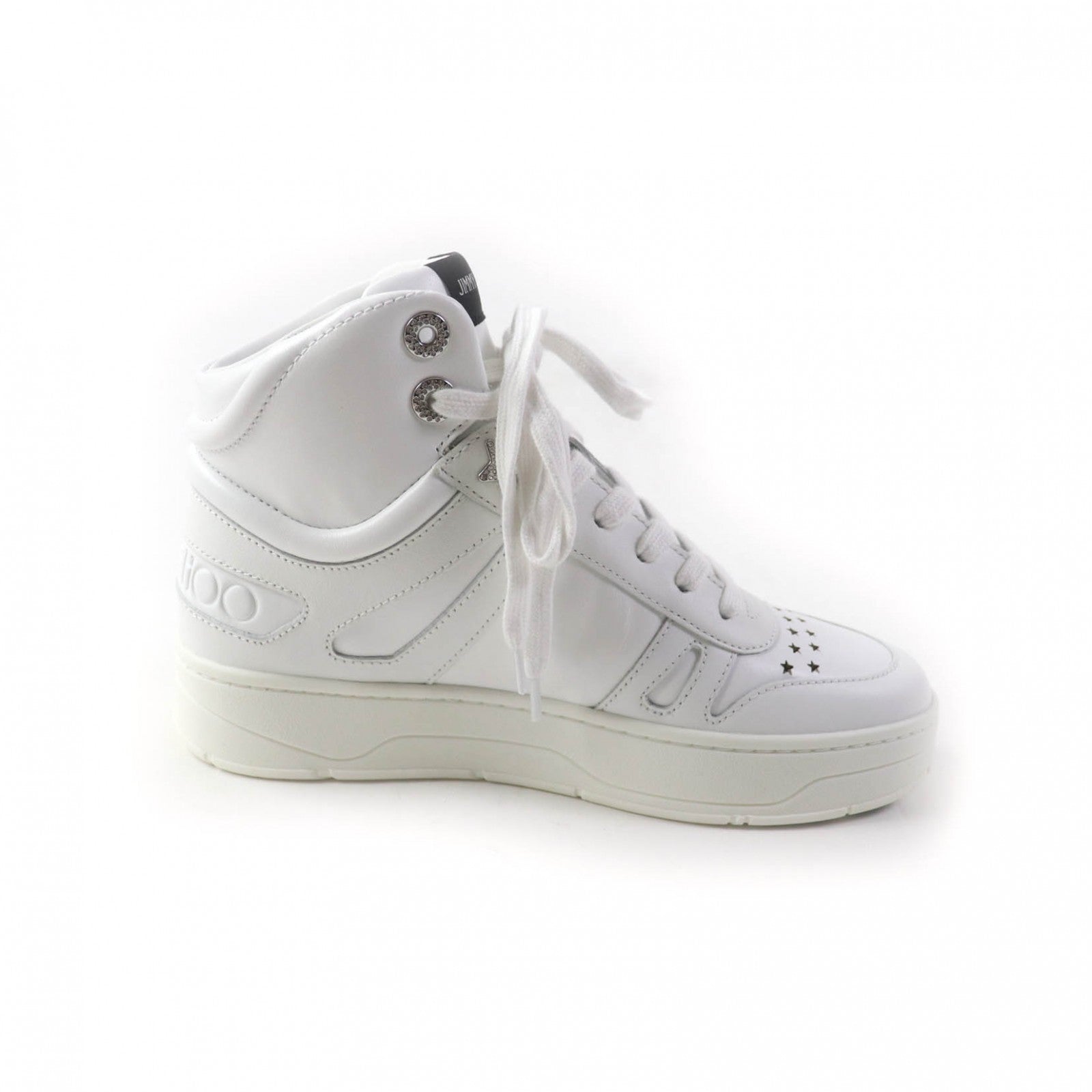 Jimmy Choo Hawaii Hi Top Leather Sneakers