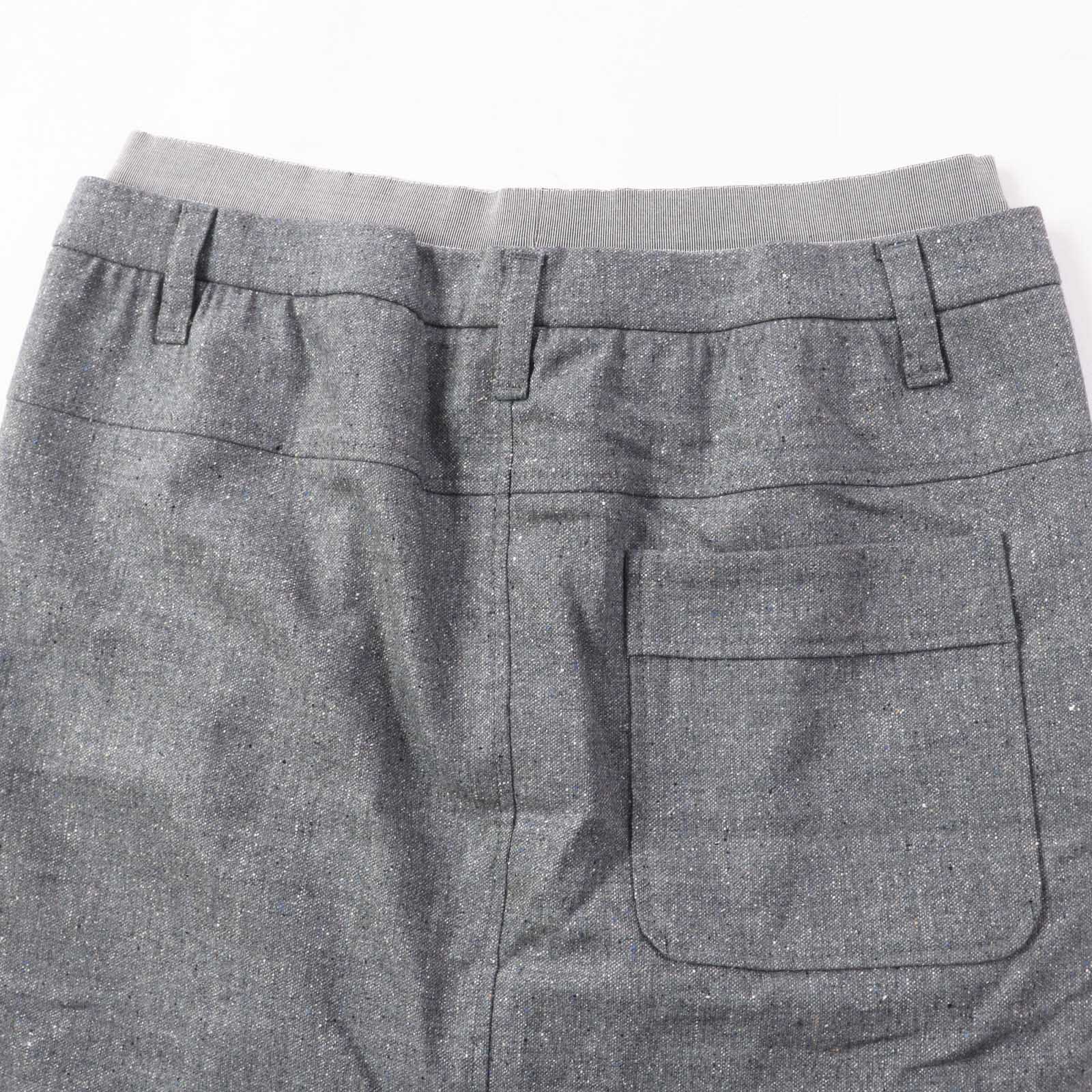 Brunello Cucinelli Wool Silk Skirt Gray 44