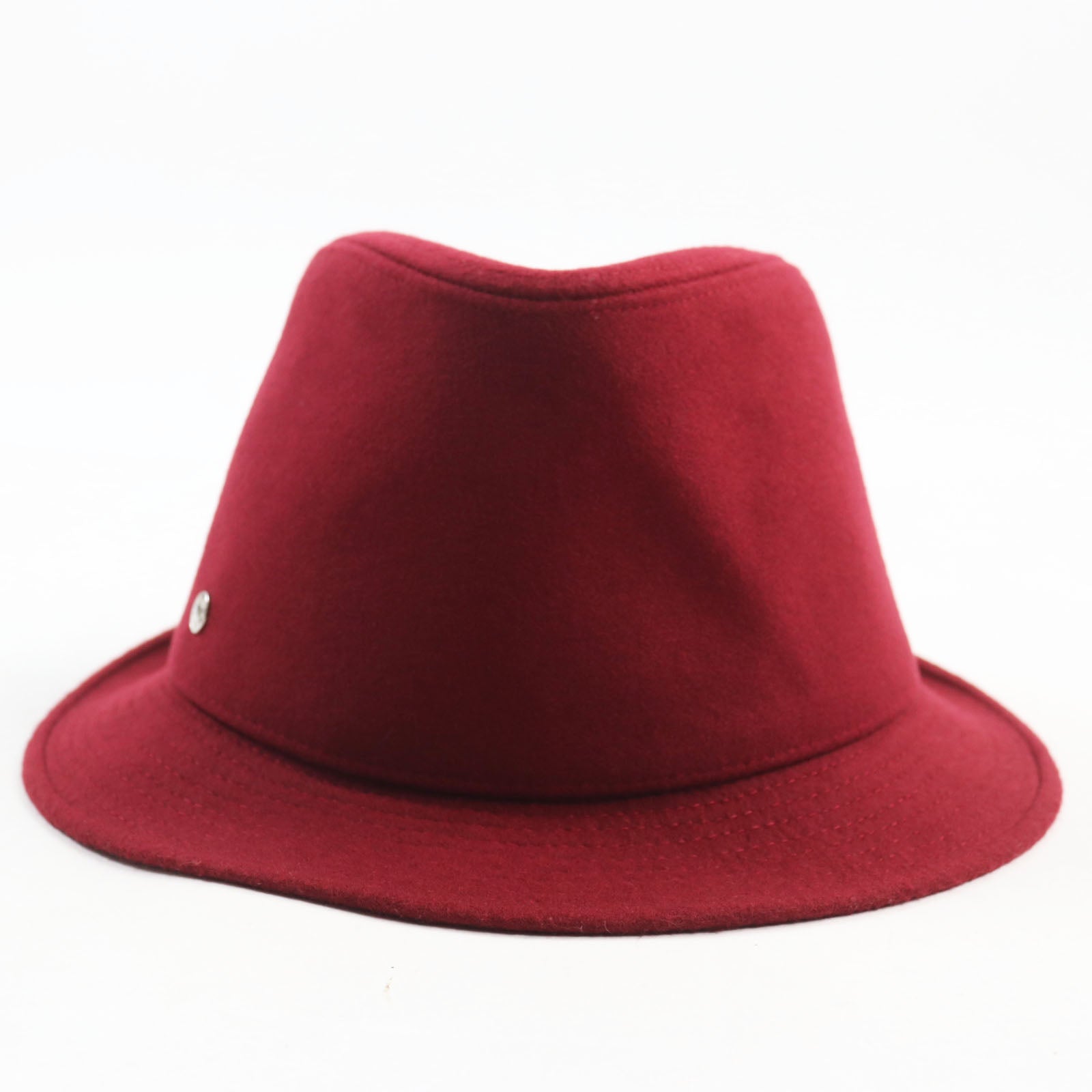 HERMES Cashmere Silk Fedora Hat Bordeaux