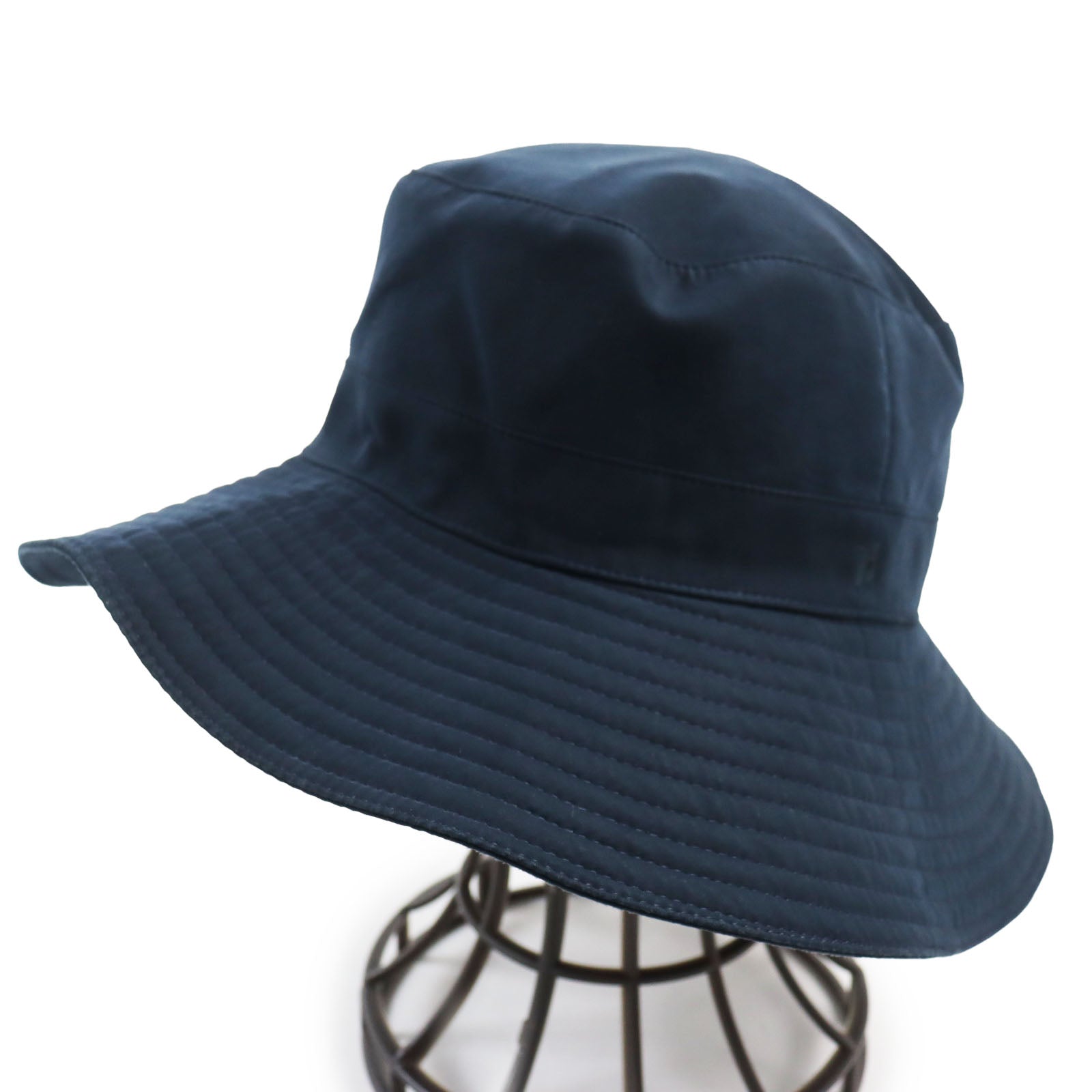 HERMES Nylon Bucket Hat Dark Navy 57