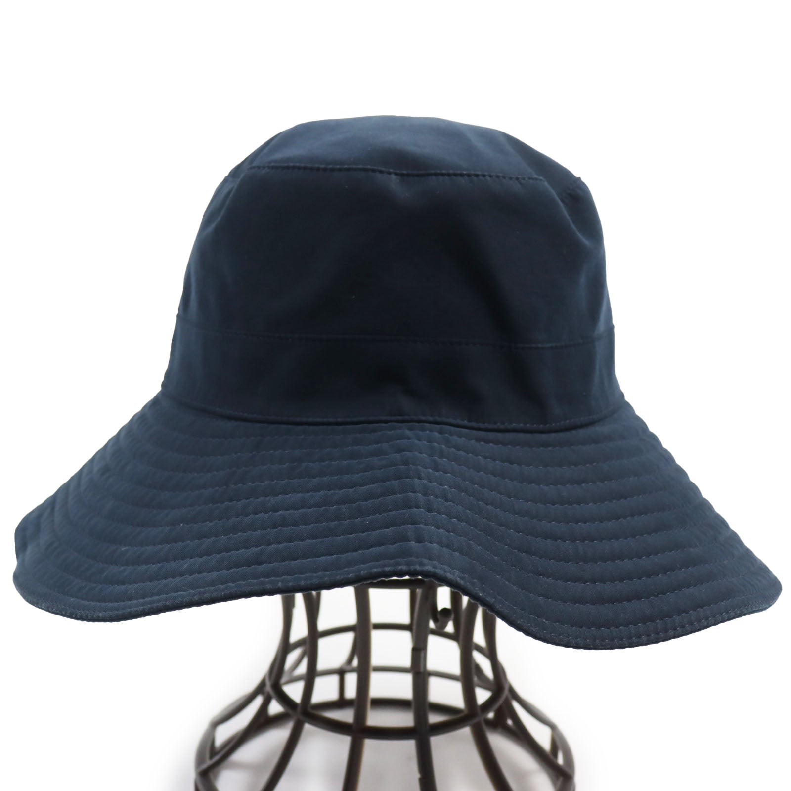 HERMES Nylon Bucket Hat Dark Navy 57