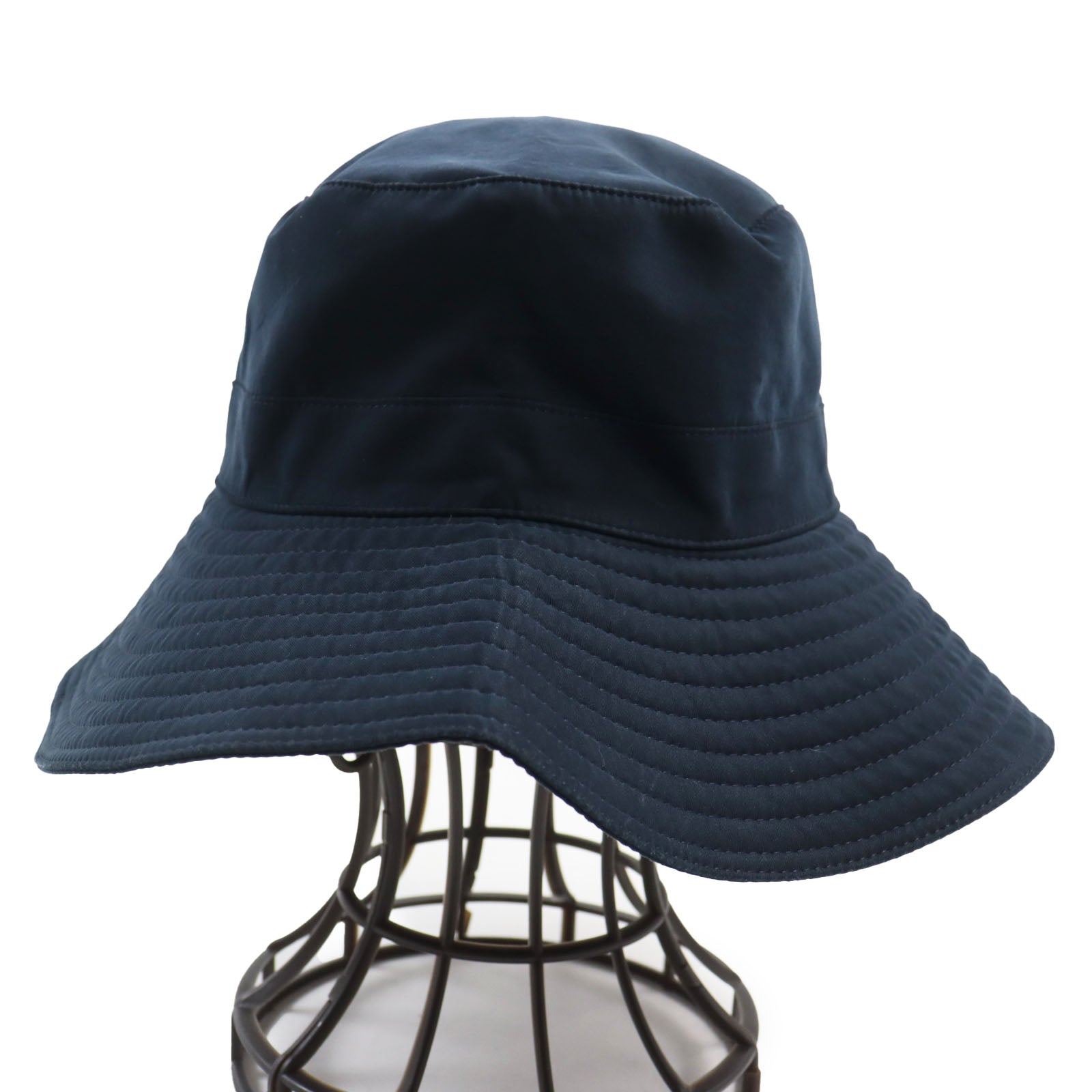 HERMES Nylon Bucket Hat Dark Navy 57