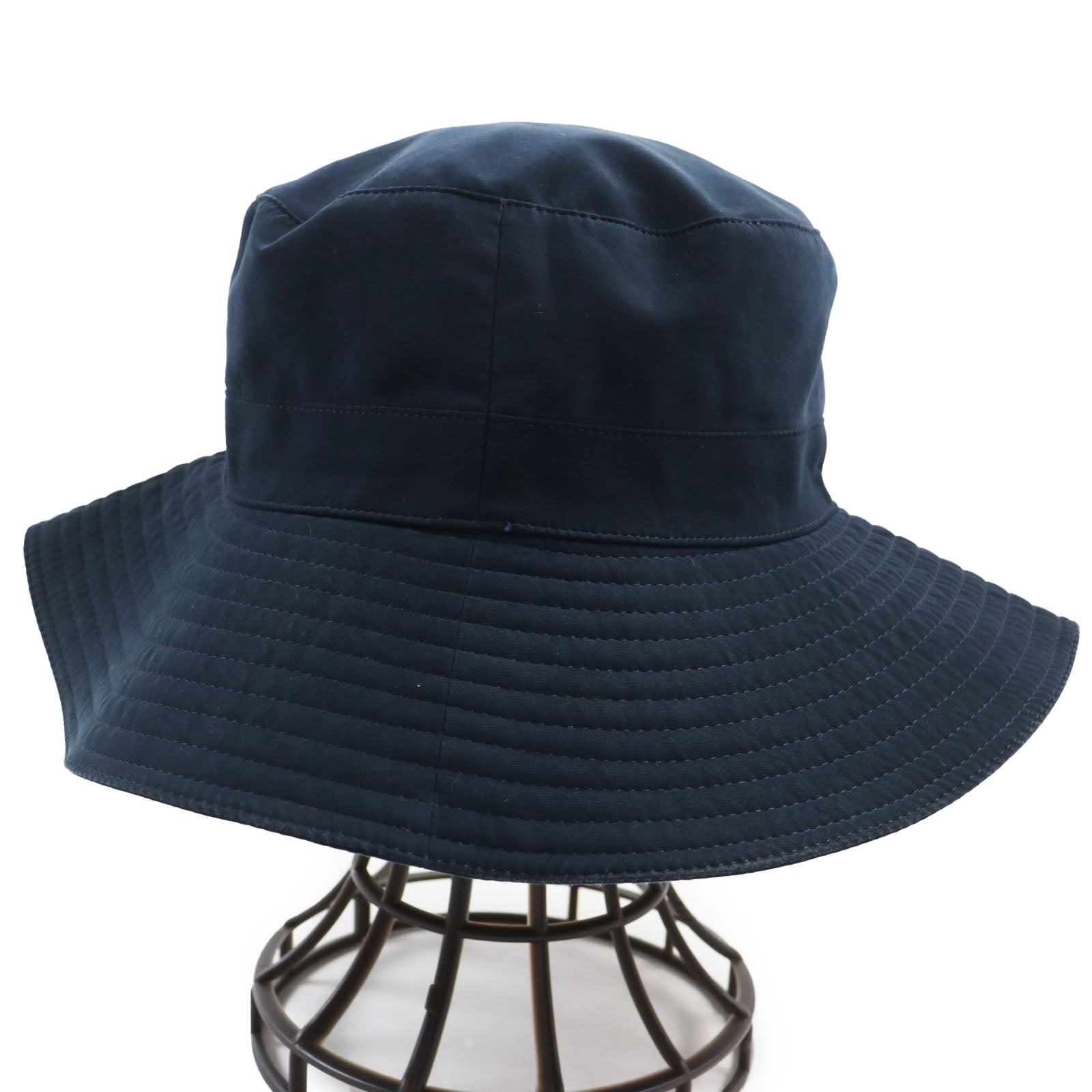 HERMES Nylon Bucket Hat Dark Navy 57