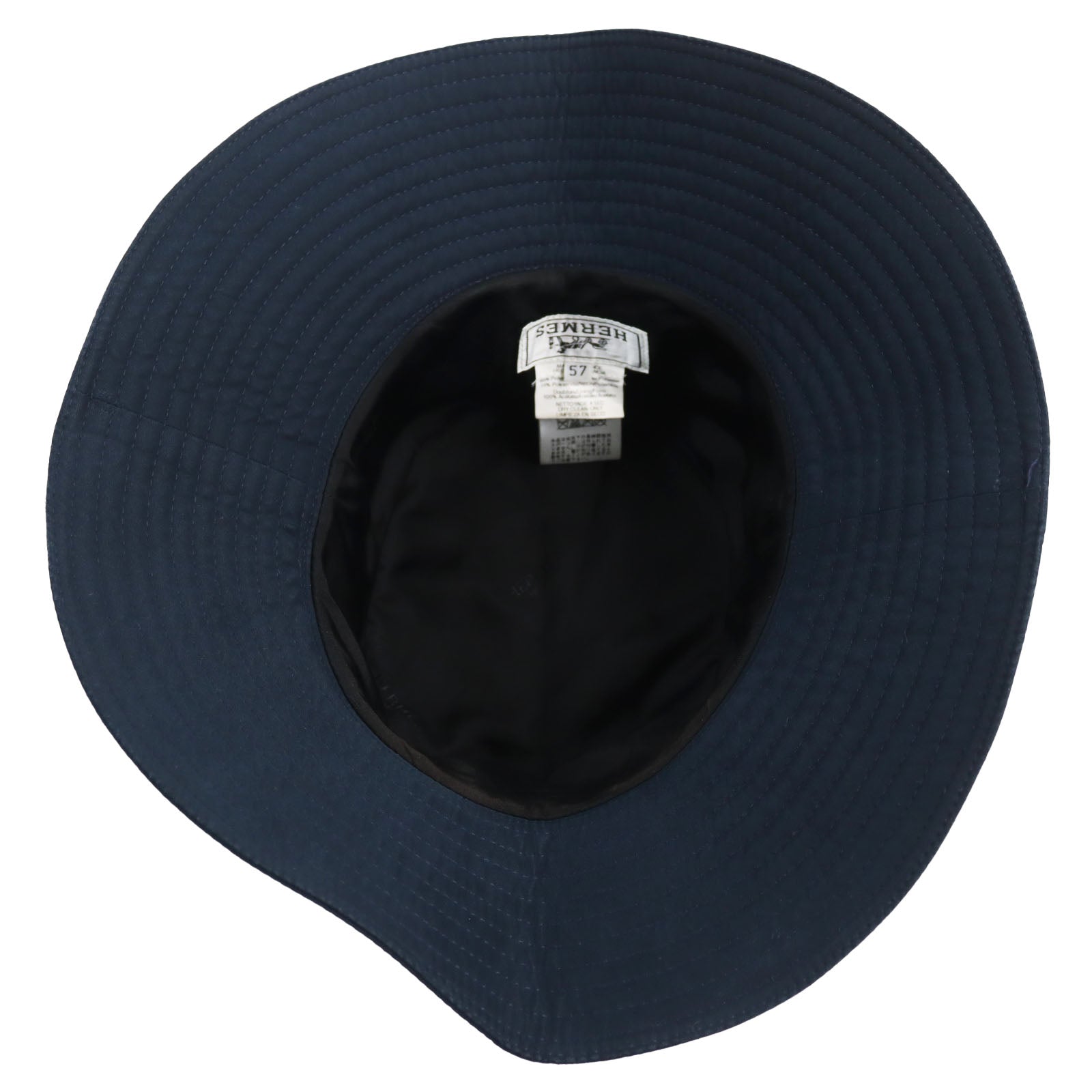 HERMES Nylon Bucket Hat Dark Navy 57