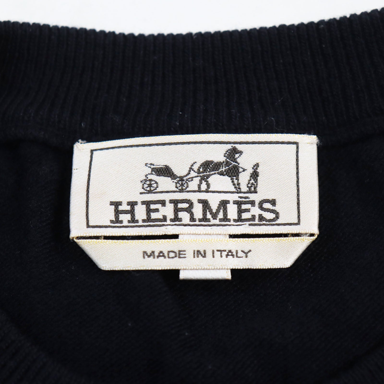 HERMES Wool Cashmere Border Crew Neck Sweater XL