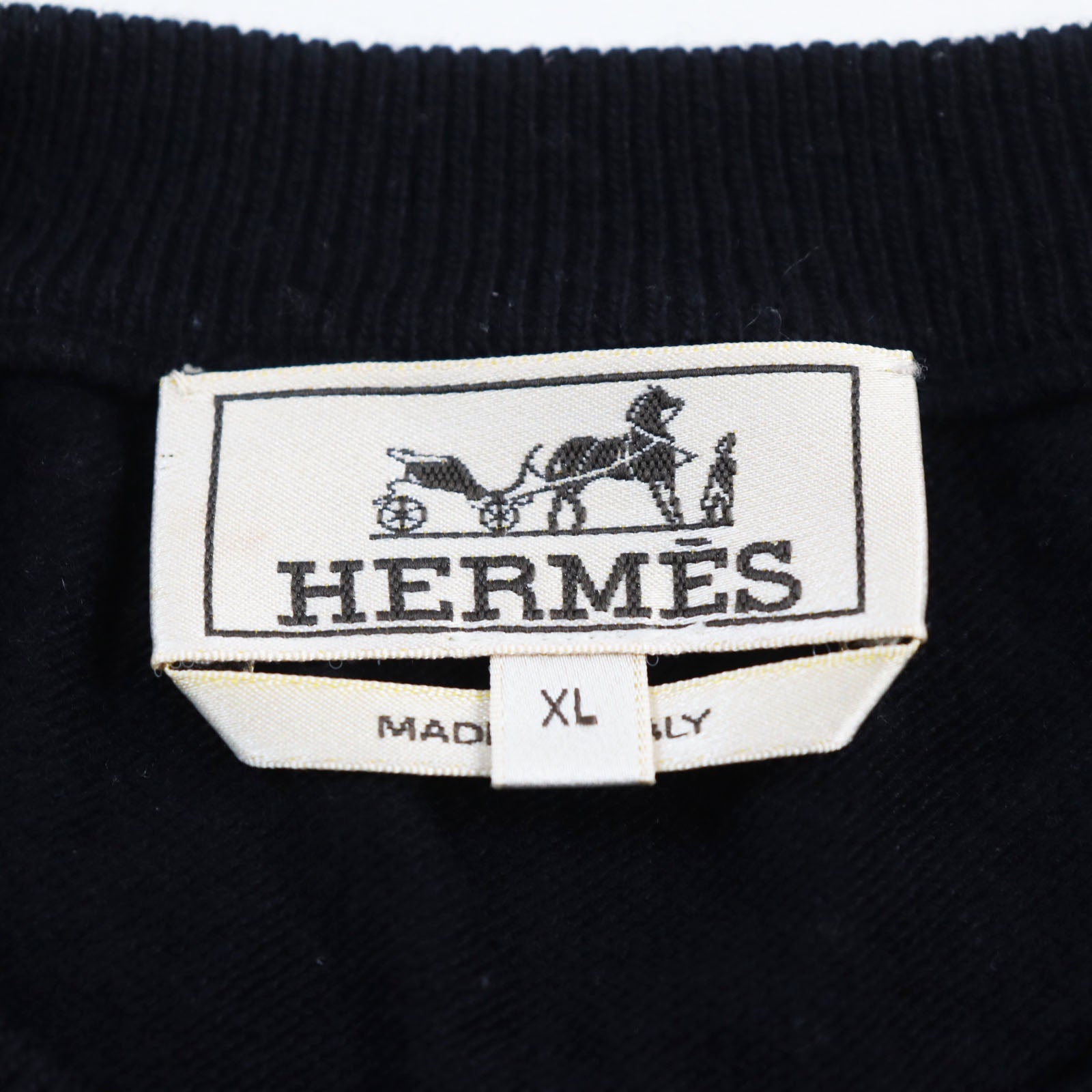 HERMES Wool Cashmere Border Crew Neck Sweater XL