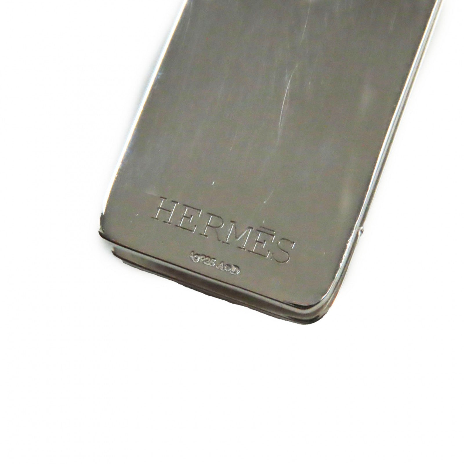 Hermes AG925 Evelyn H Logo Money Clip Silver