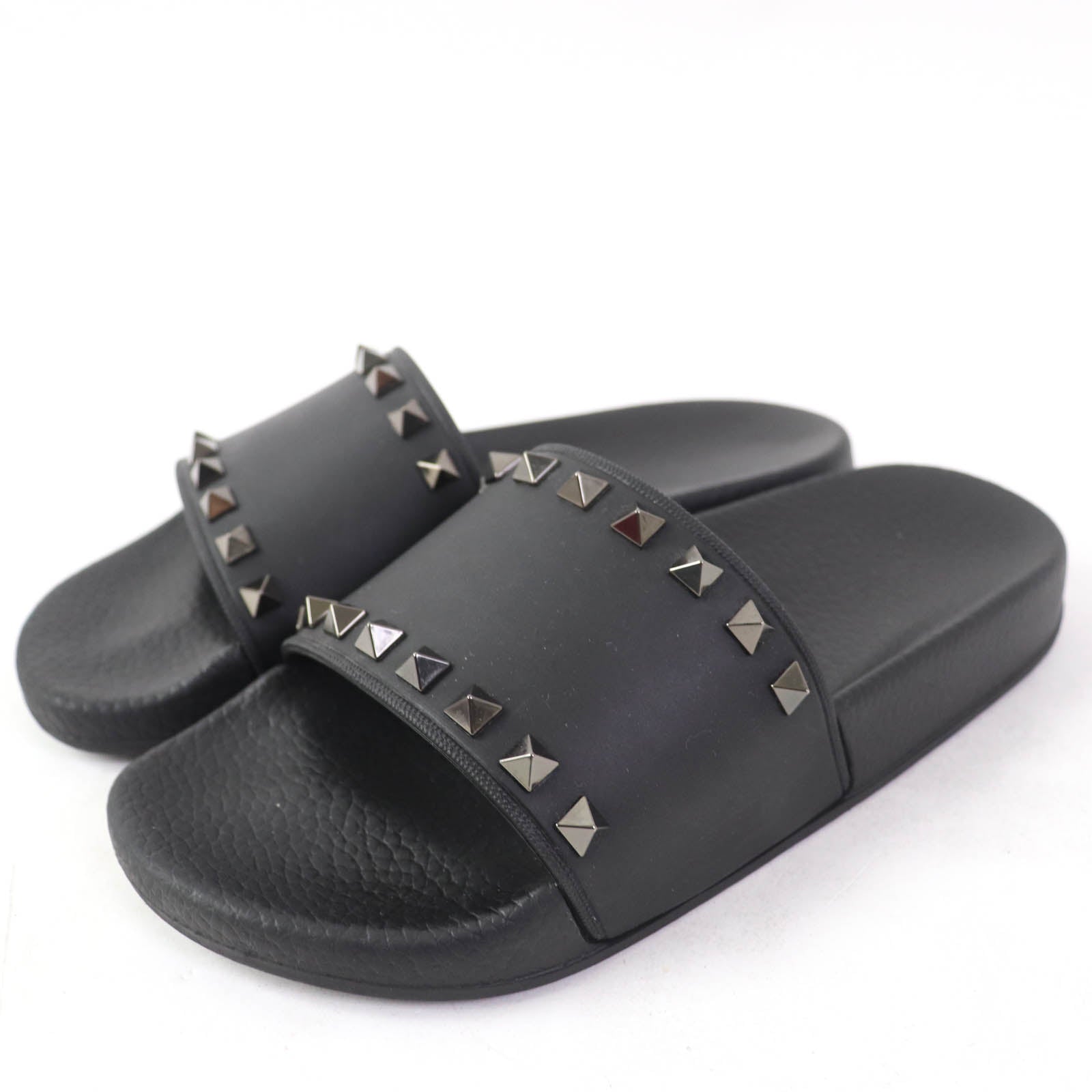 Valentino Rockstud Slide Sandals Black 37