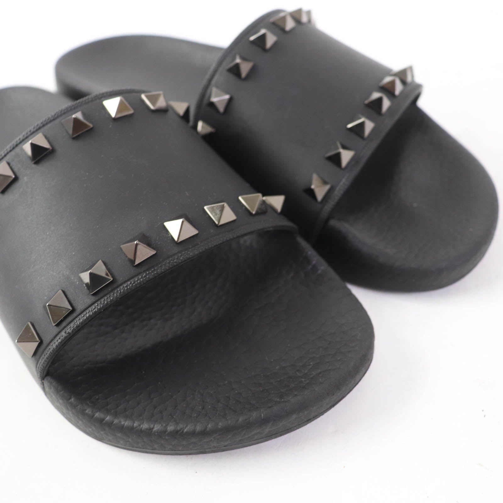 Valentino Rockstud Slide Sandals Black 37