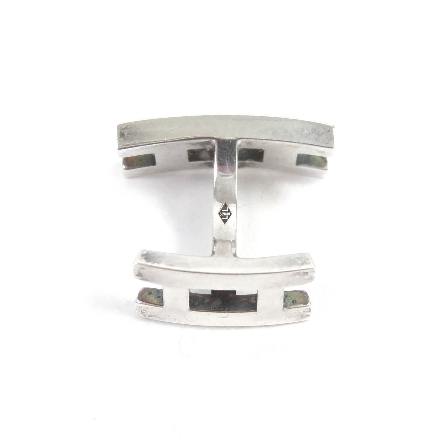 Hermes H Logo Silver Cufflinks AG925