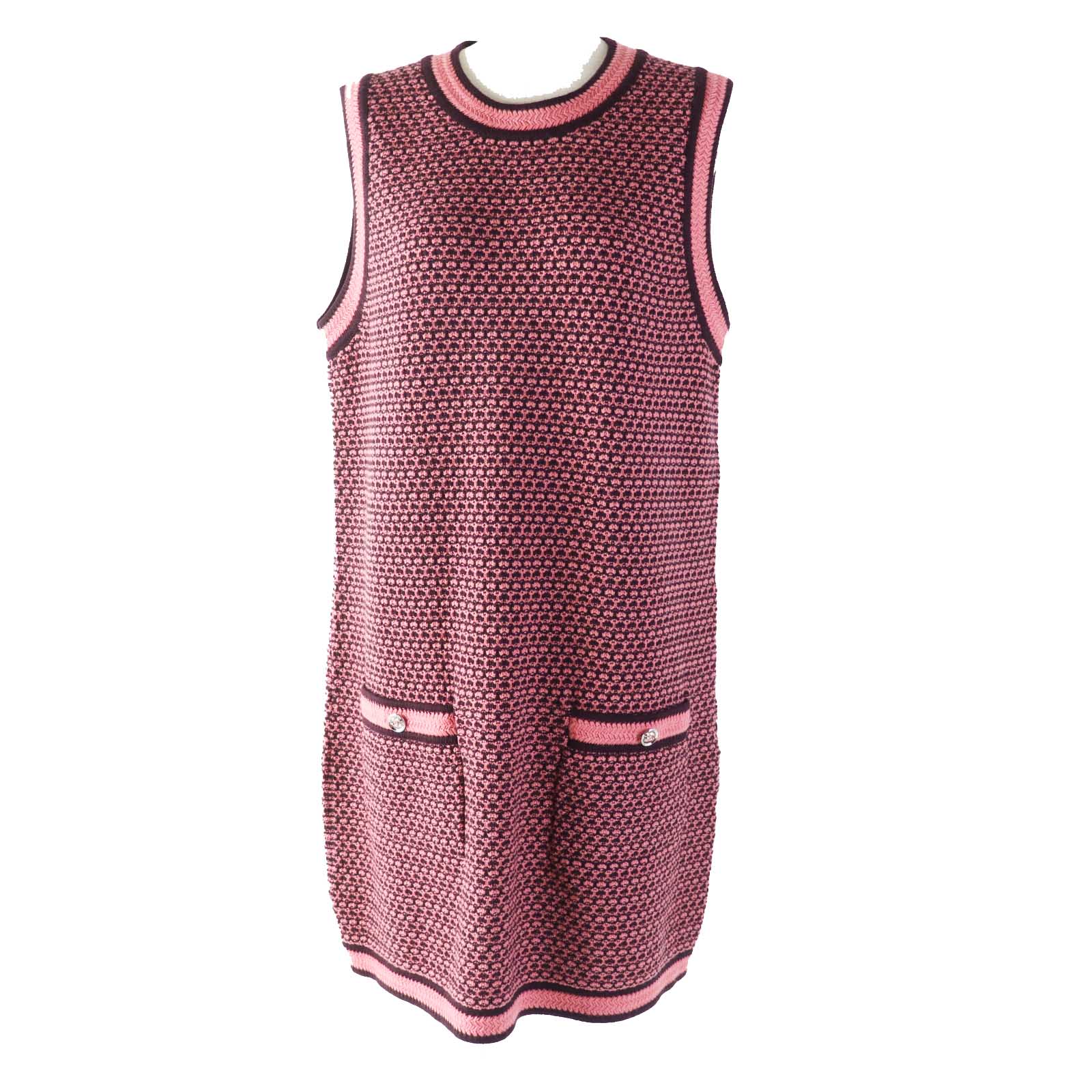 Chanel Cashmere Dress P75435 Pink Bordeaux