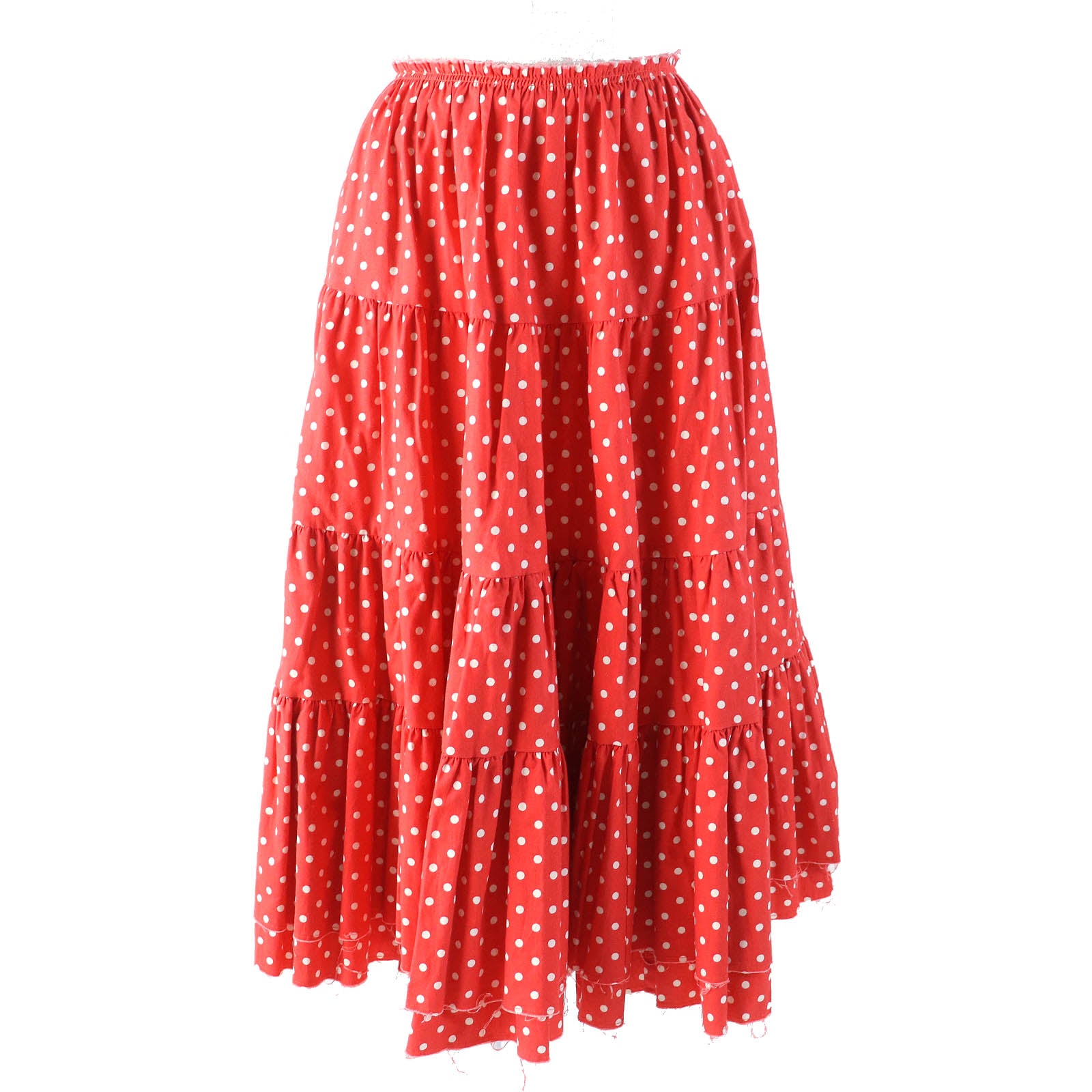 COMME des GARCONS Dot Pattern Flare Skirt Red White M