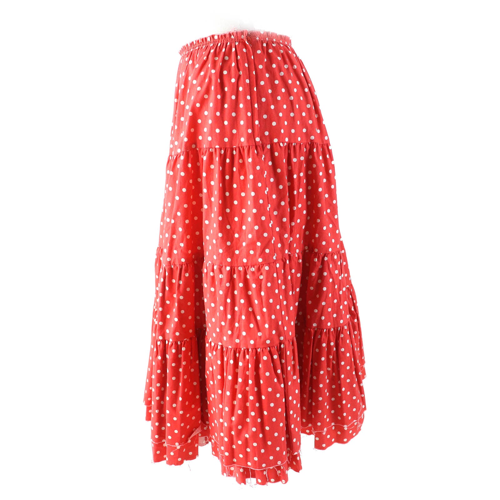 COMME des GARCONS Dot Pattern Flare Skirt Red White M