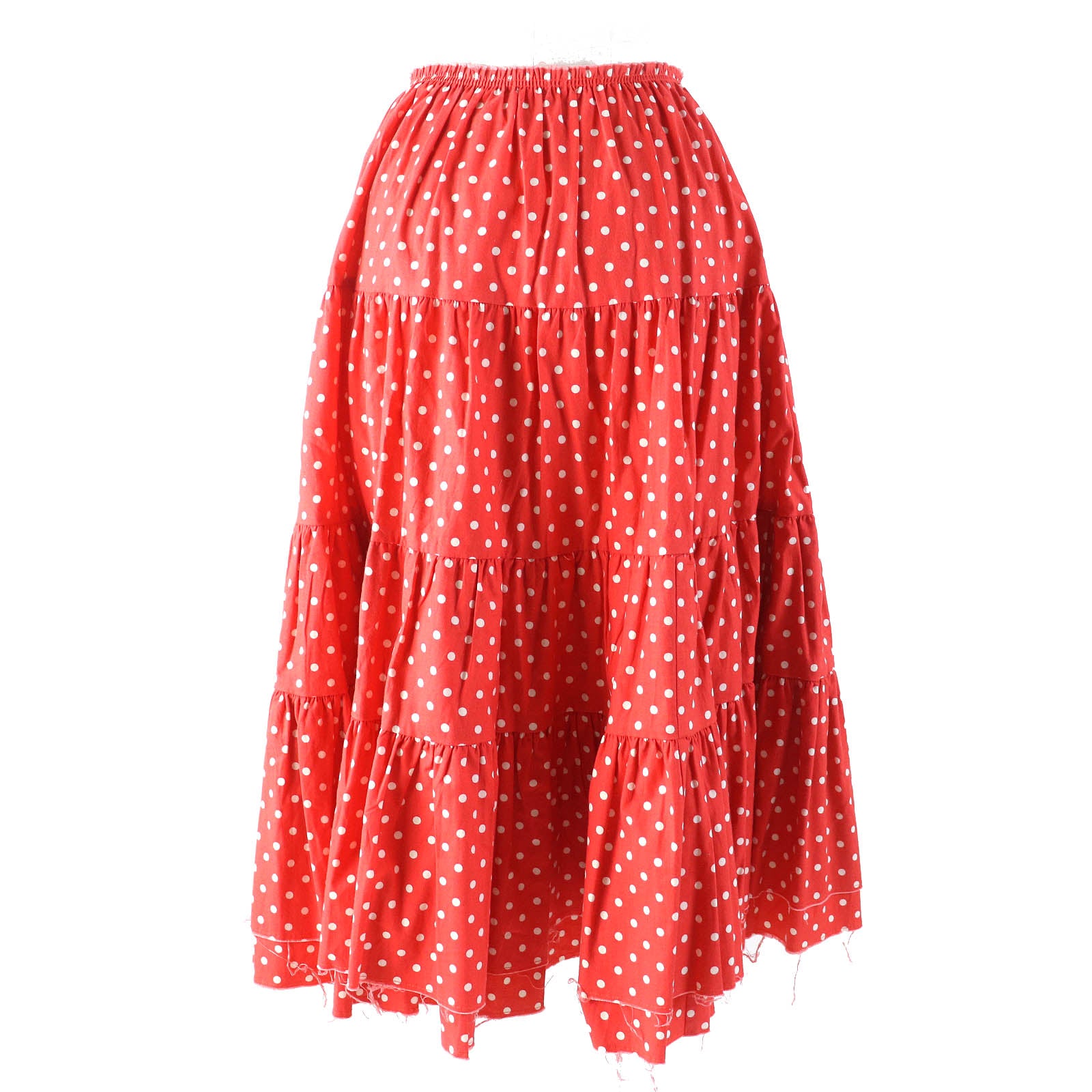 COMME des GARCONS Dot Pattern Flare Skirt Red White M