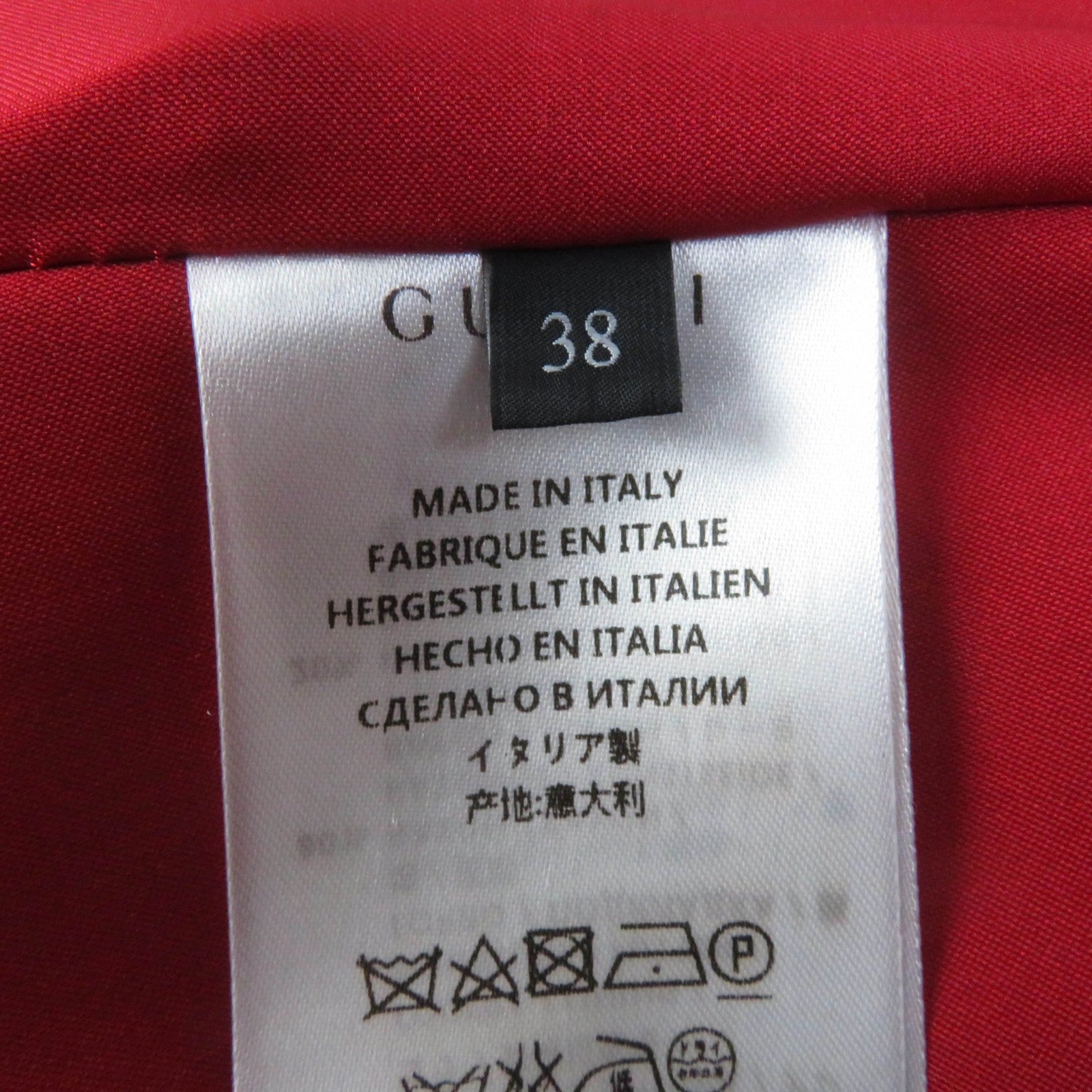 Gucci Wool Angola Logo Button Coat Red 38