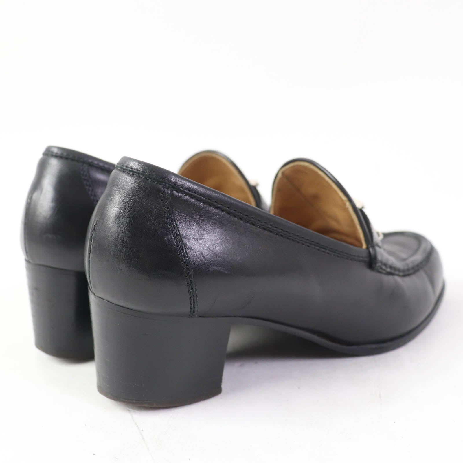 HERMES Constance Leather Loafers Black 35.5 Women