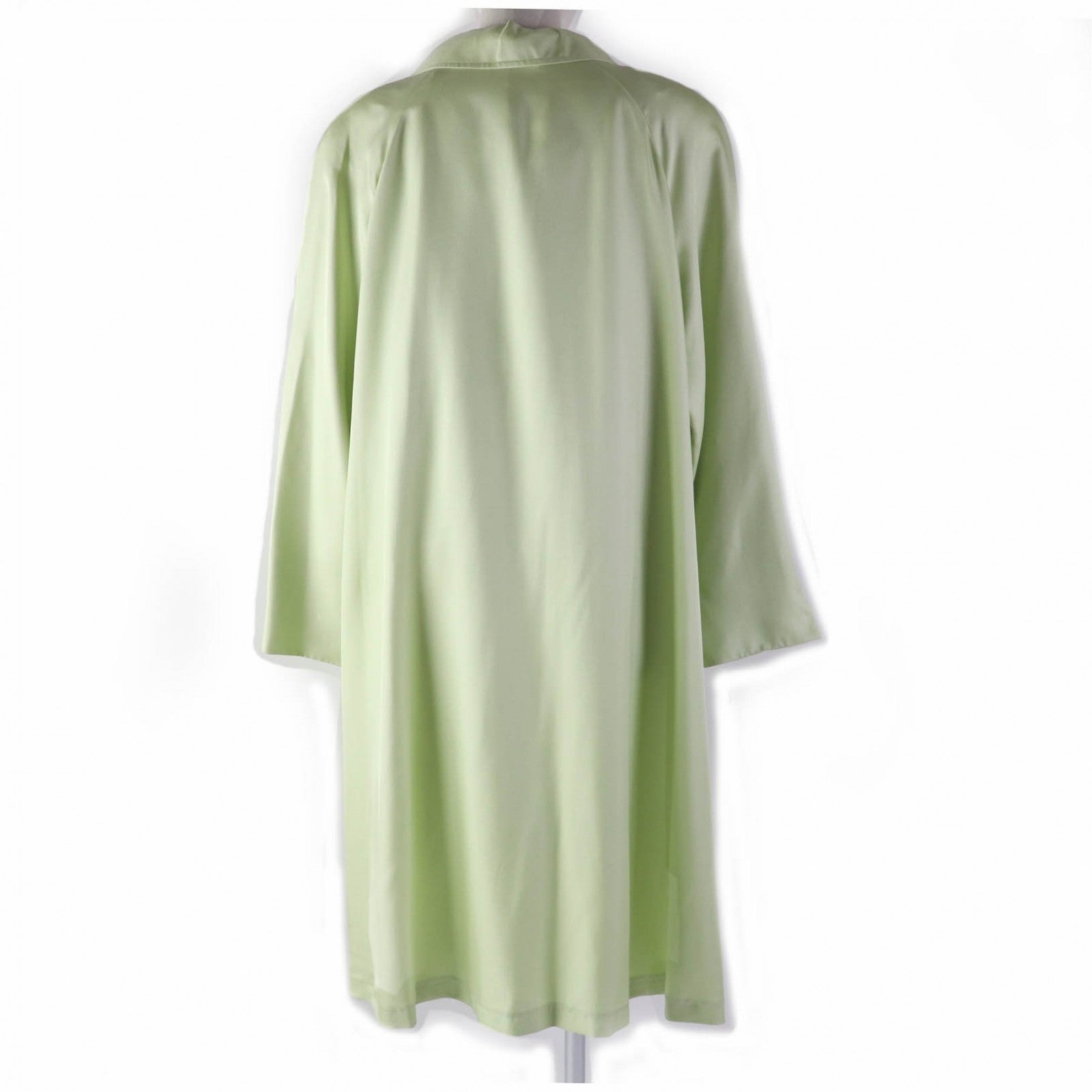 LEONARD Silk Cupra Logo Button Coat Green 9AR