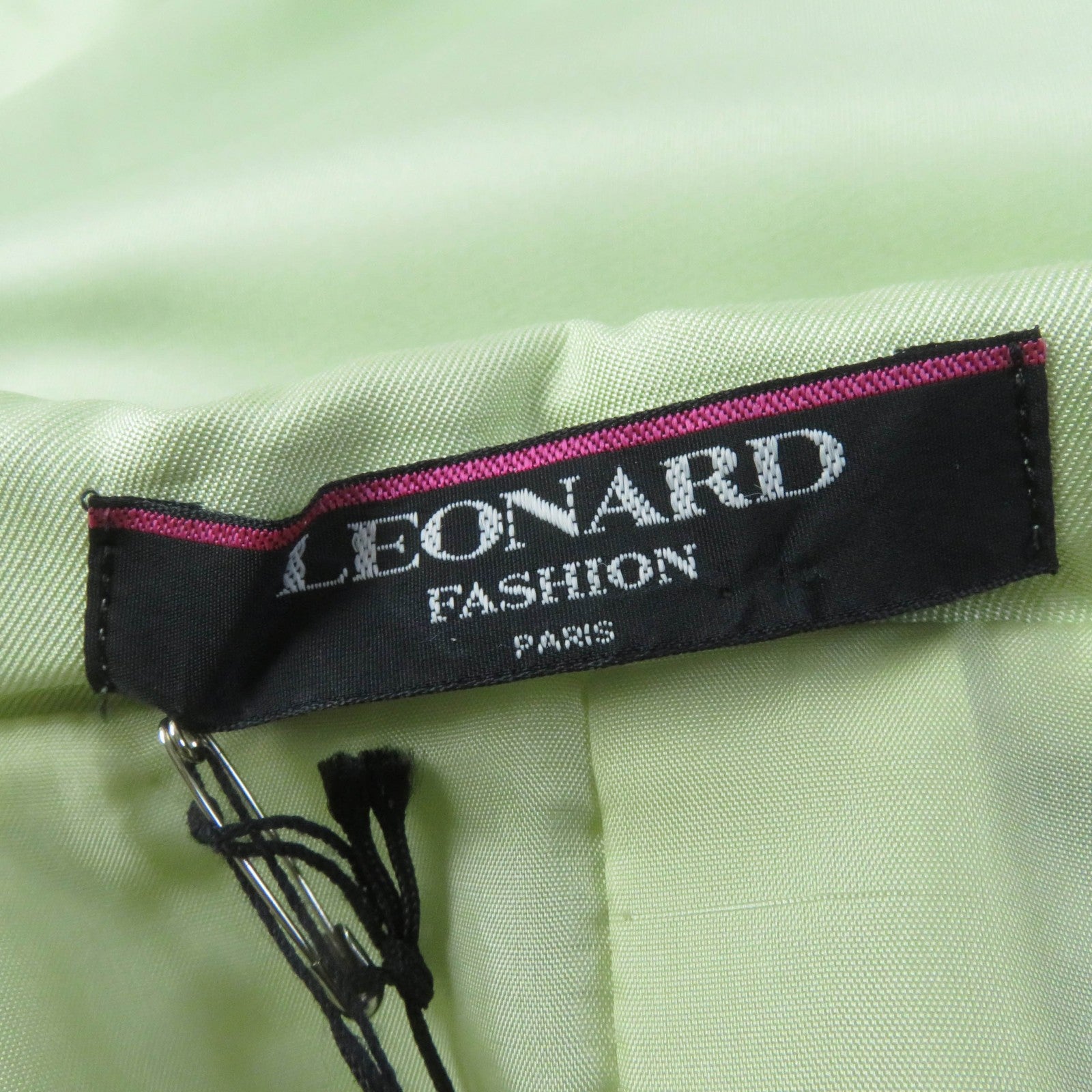 LEONARD Silk Cupra Logo Button Coat Green 9AR