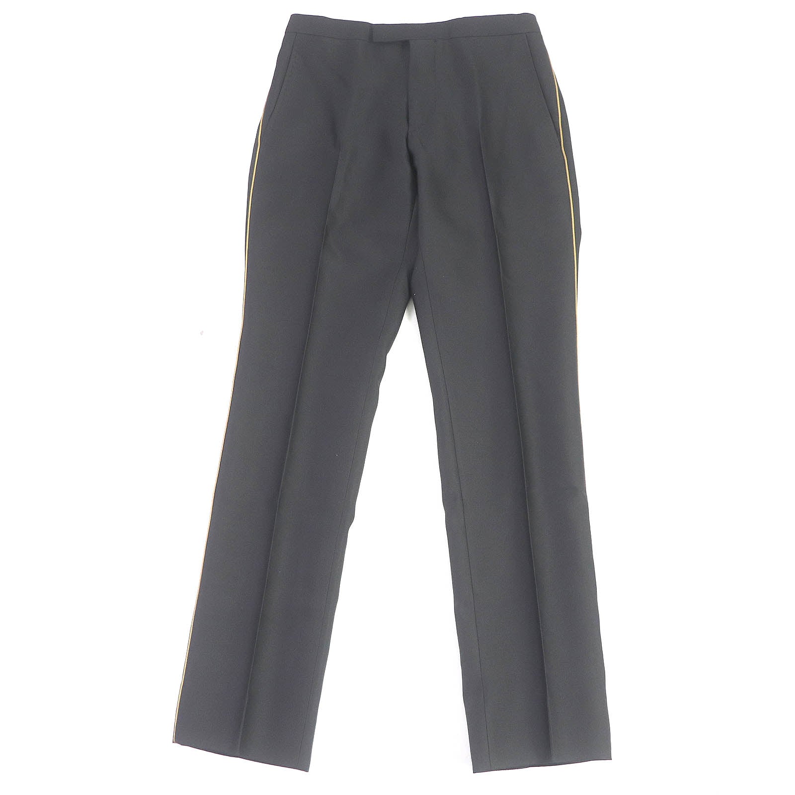 Gucci Wool Silk Sideline Trousers Black 44