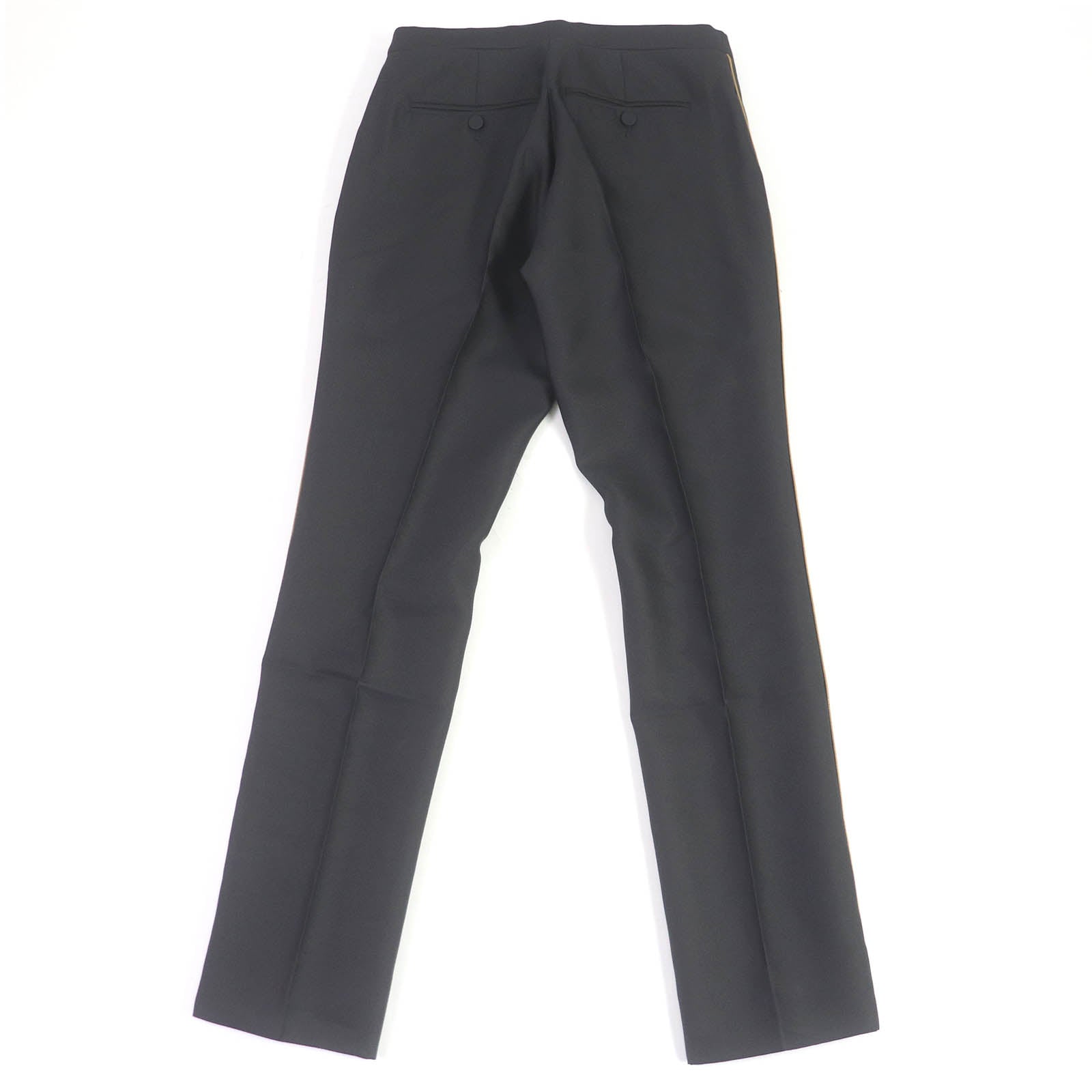 Gucci Wool Silk Sideline Trousers Black 44