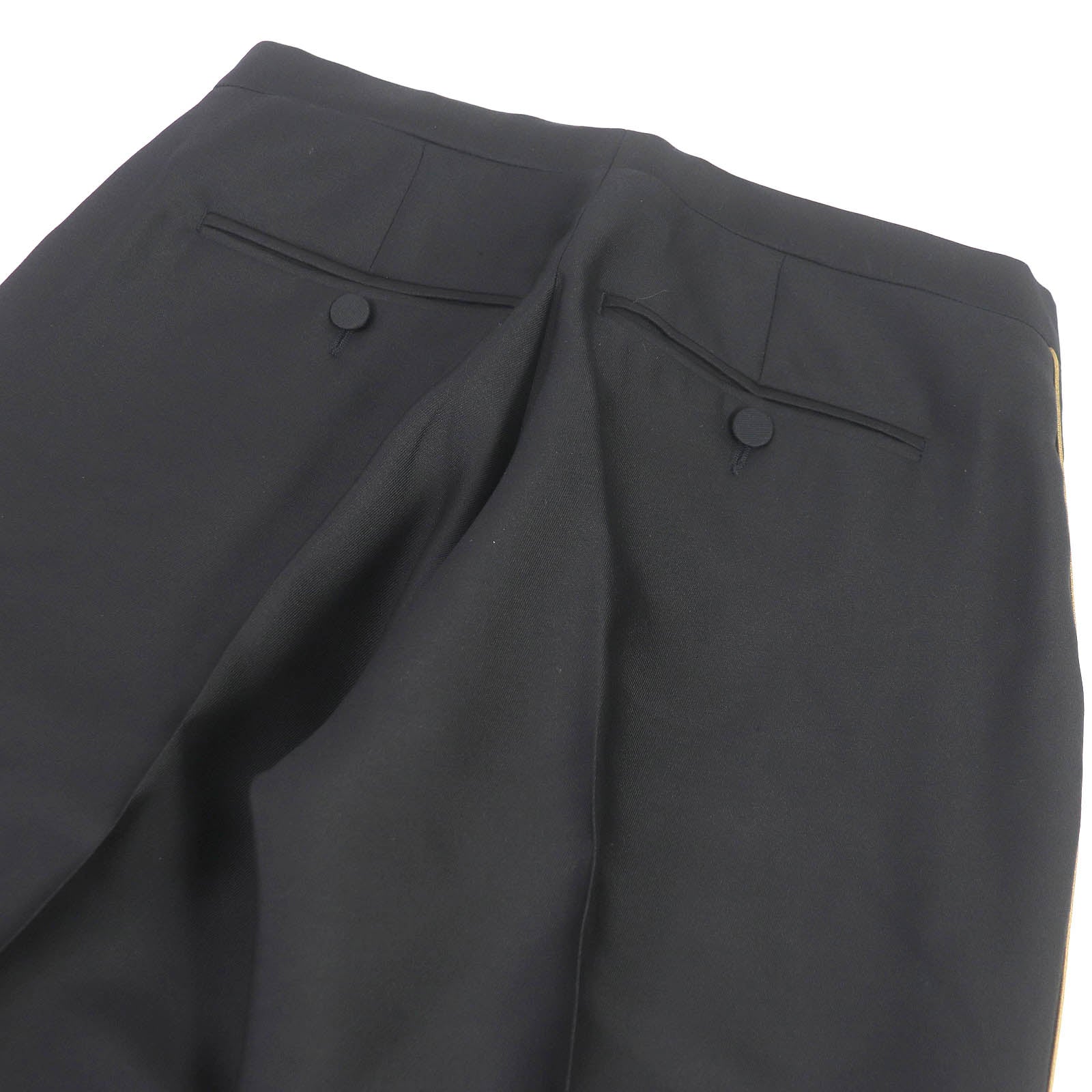 Gucci Wool Silk Sideline Trousers Black 44