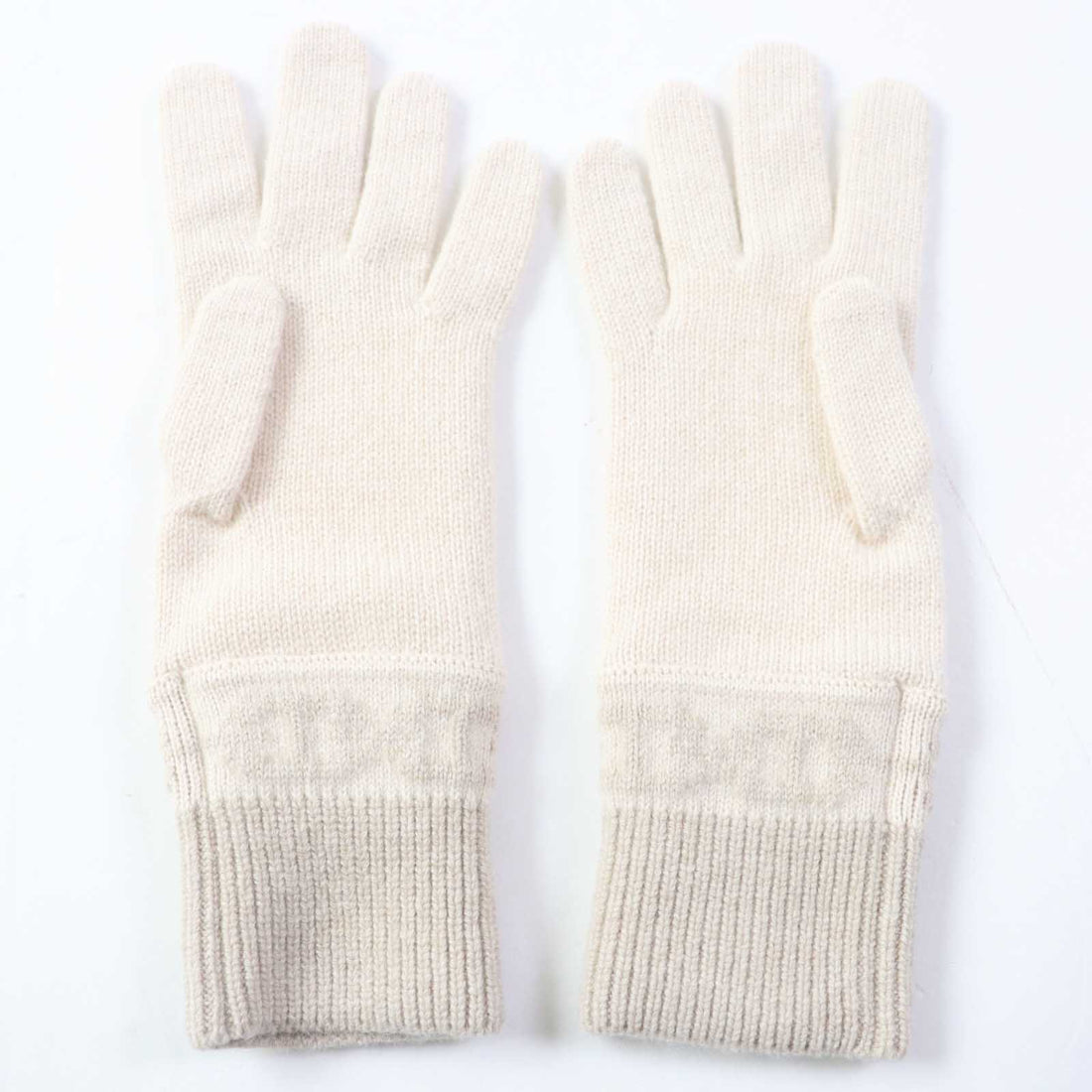 Hermes Cashmere Knit Gloves Light Beige S