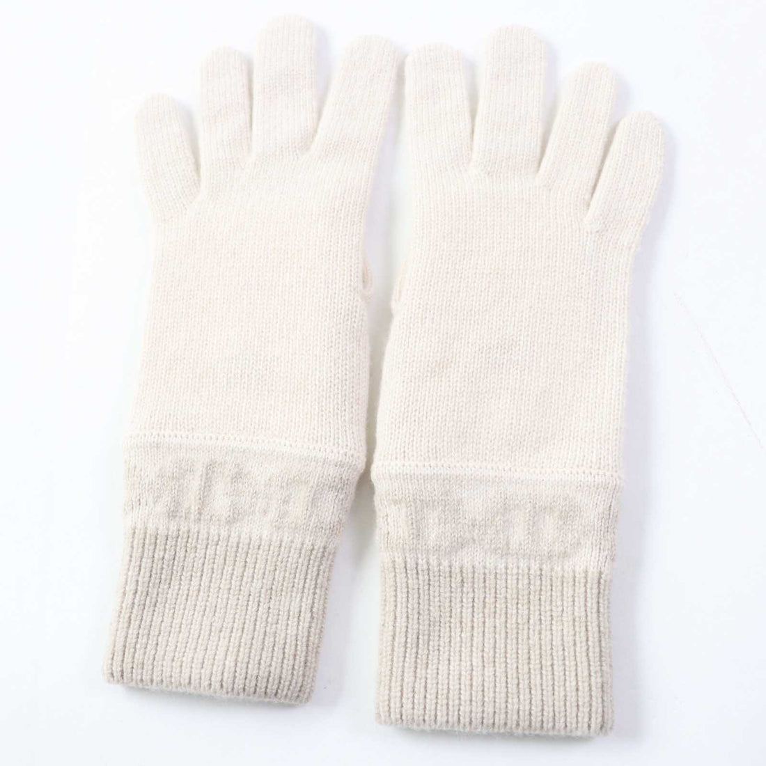 Hermes Cashmere Knit Gloves Light Beige S