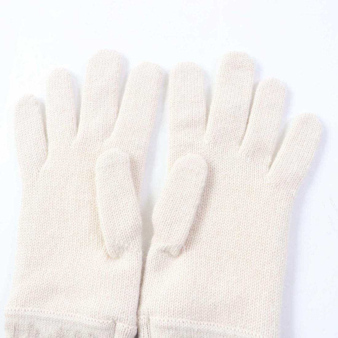 Hermes Cashmere Knit Gloves Light Beige S