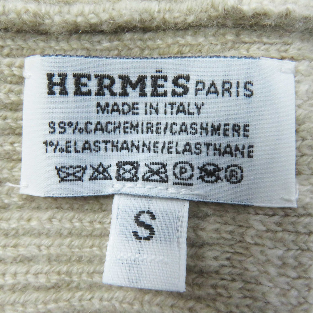 Hermes Cashmere Knit Gloves Light Beige S