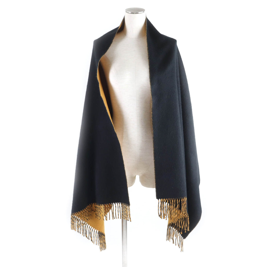 HERMES Cashmere Large Shawl with Fringe