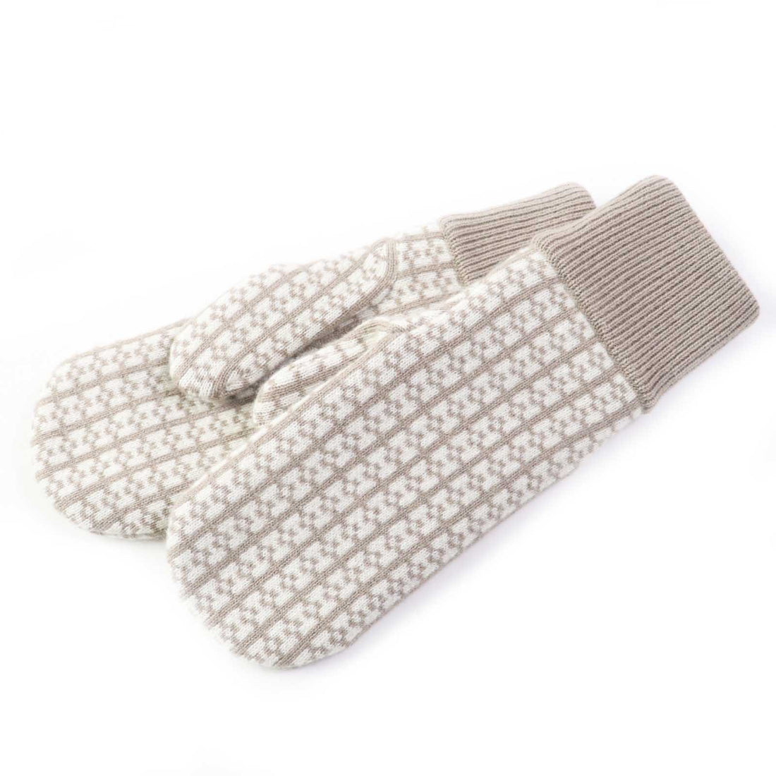 Hermes Cashmere Jacquard Knit Mittens Gloves