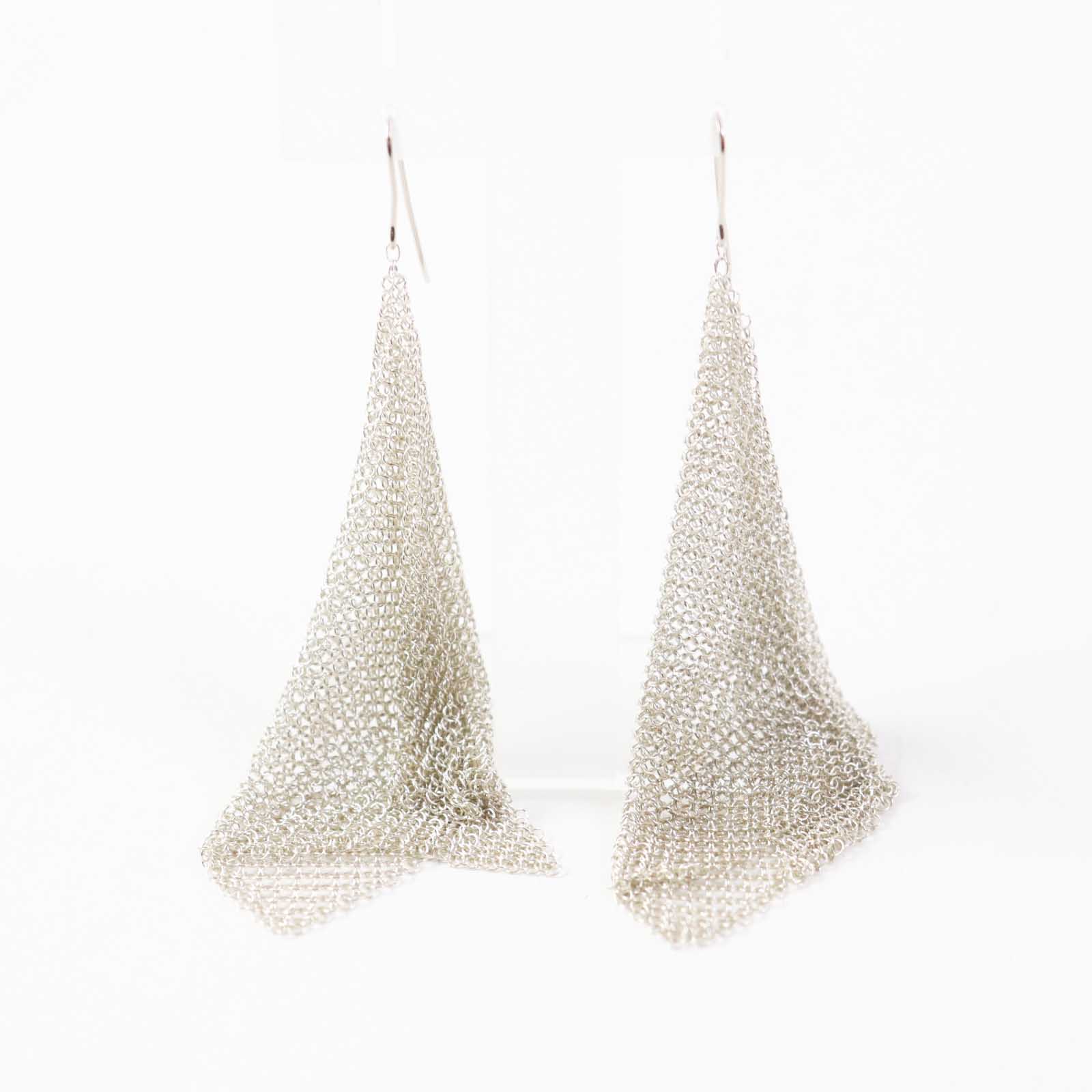 Tiffany & Co Mesh Scarf Earrings AG925 Silver