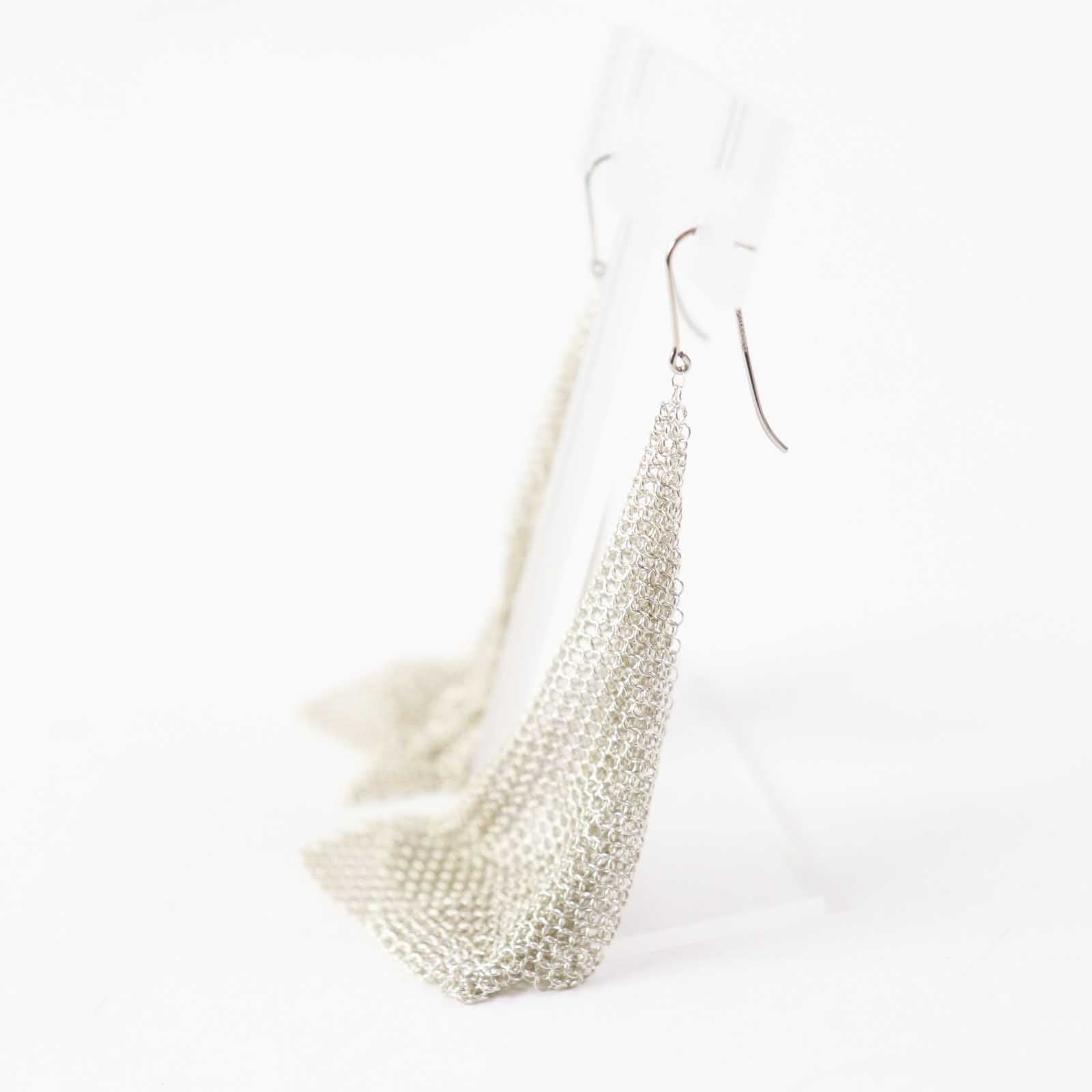 Tiffany & Co Mesh Scarf Earrings AG925 Silver