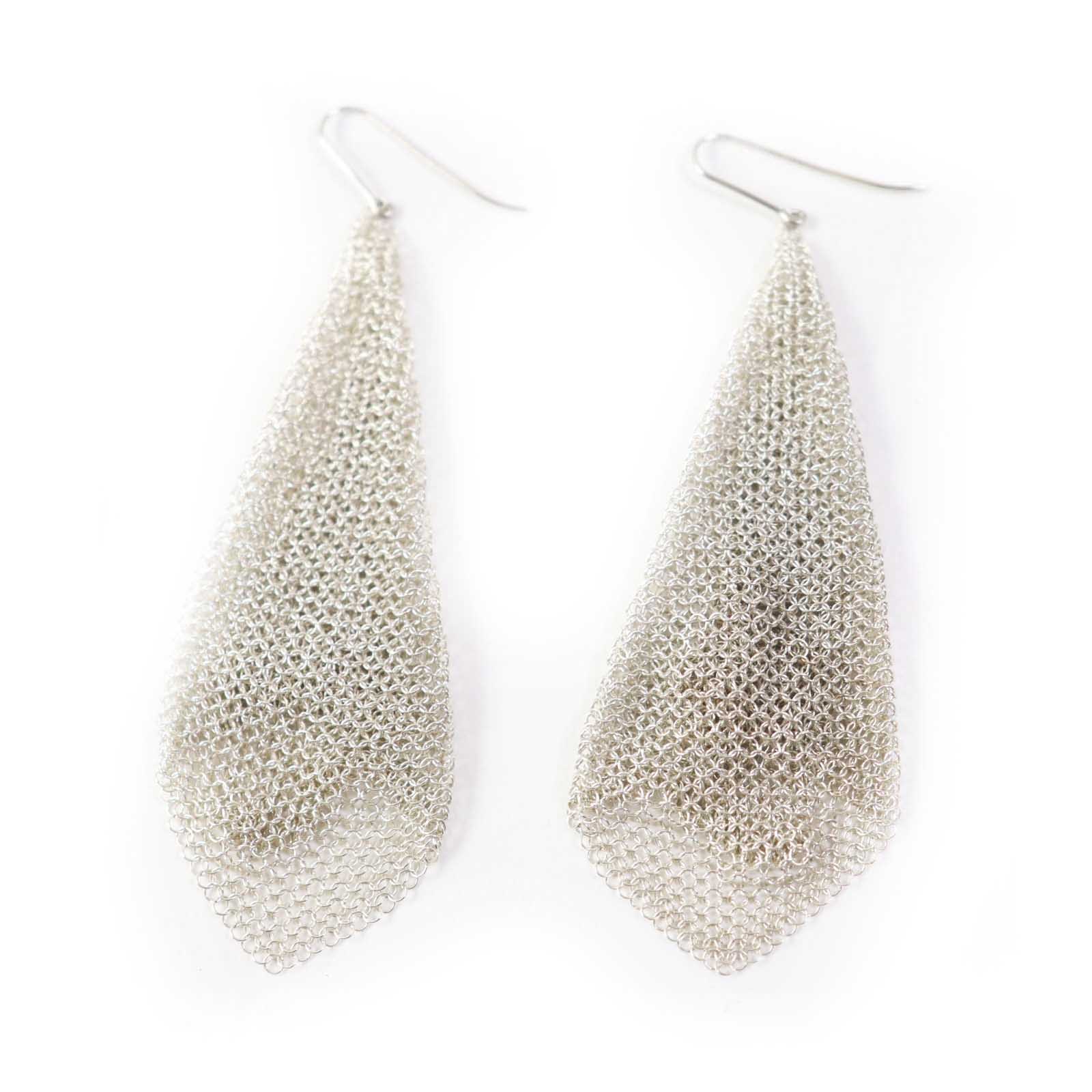 Tiffany & Co Mesh Scarf Earrings AG925 Silver