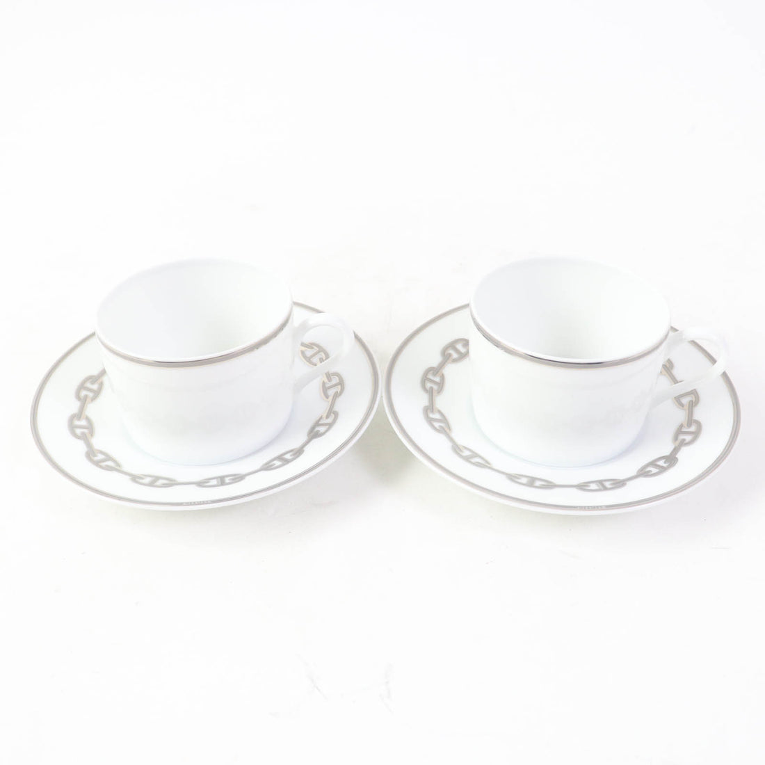 HERMES Chne Dunkel Pottery Cup and Saucer Set